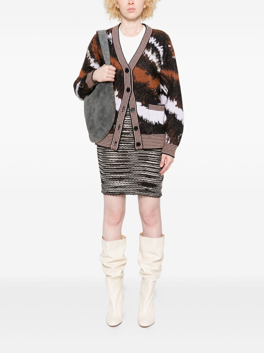 MISSONI Ribbed Textured Wool Blend Skirt