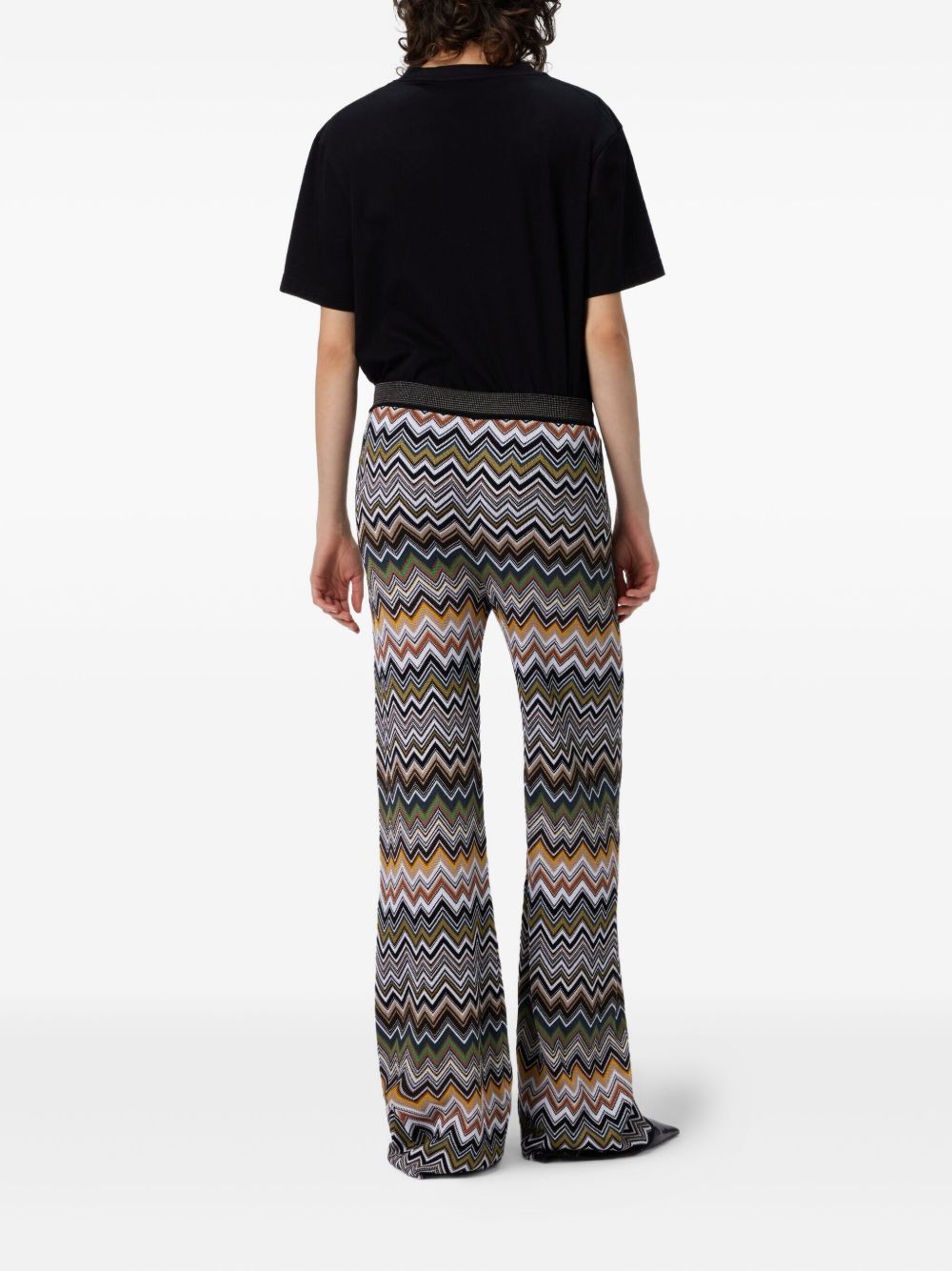 MISSONI Chevron Pattern Flared Leg Trousers for Women