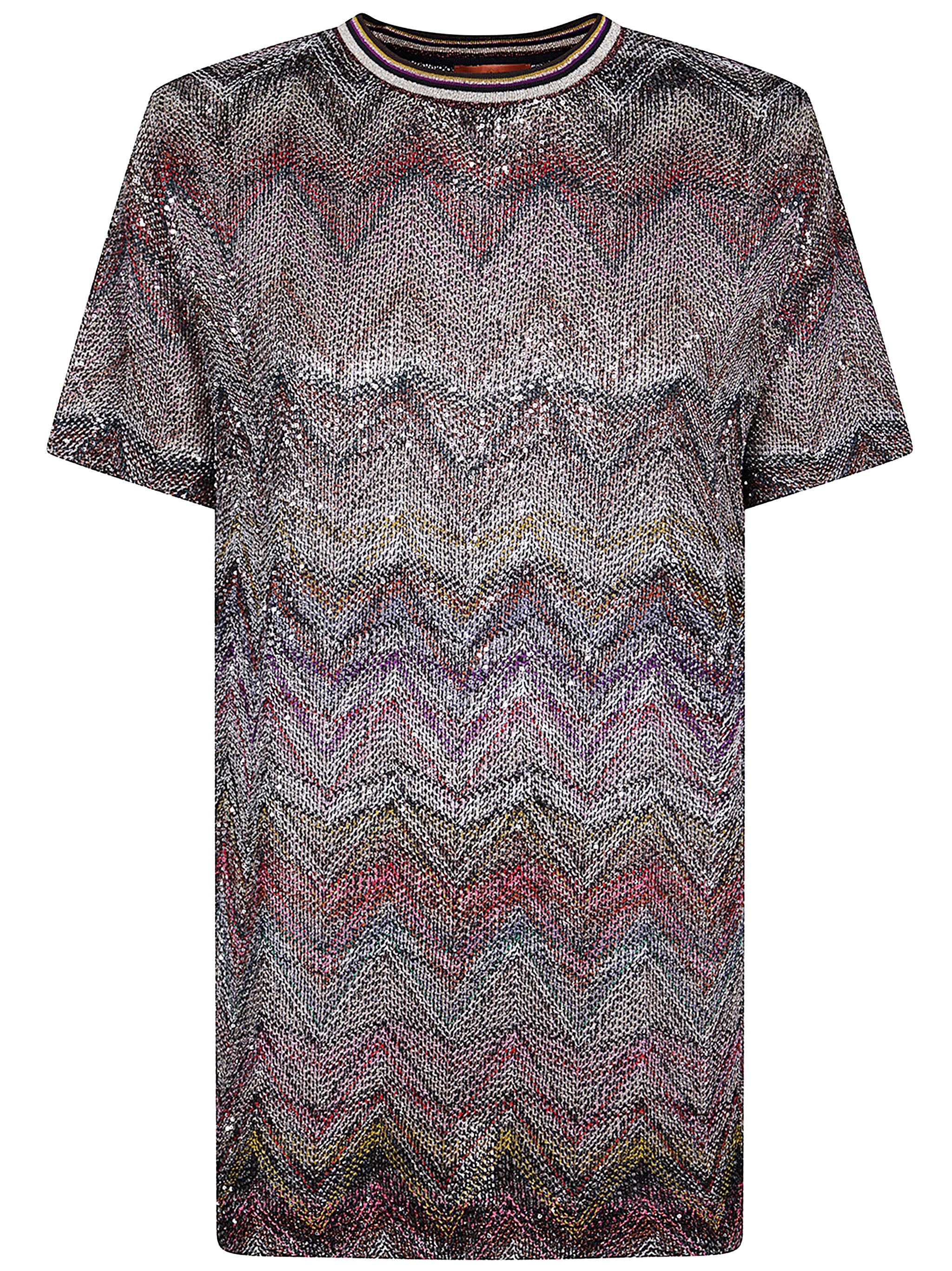 MISSONI Fine Knit Multi-Colour Crew T-Shirt