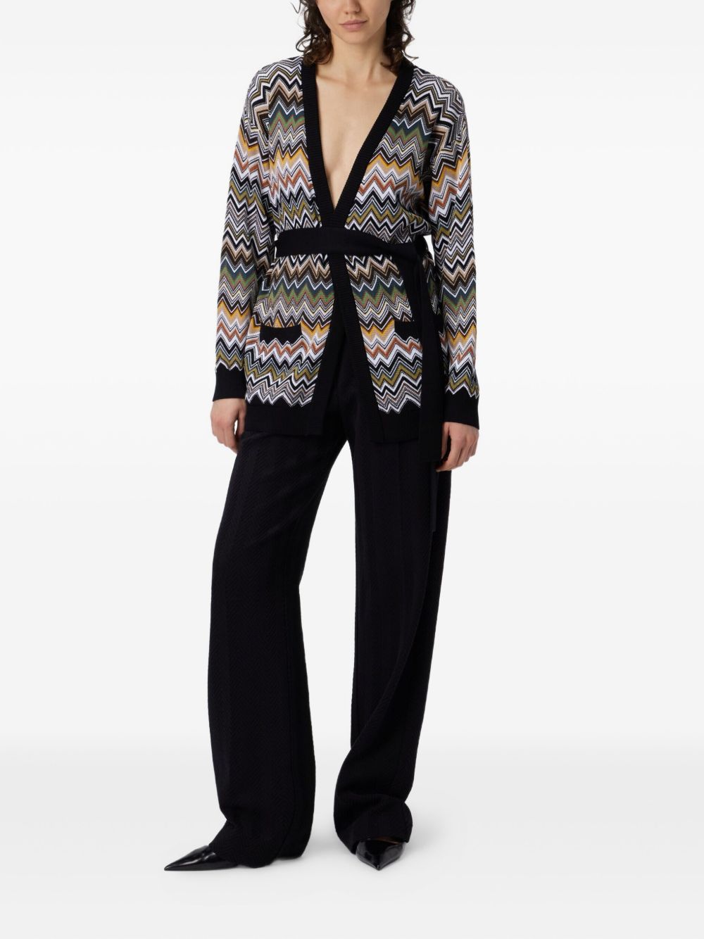 MISSONI Wool Blend Chevron Cardigan