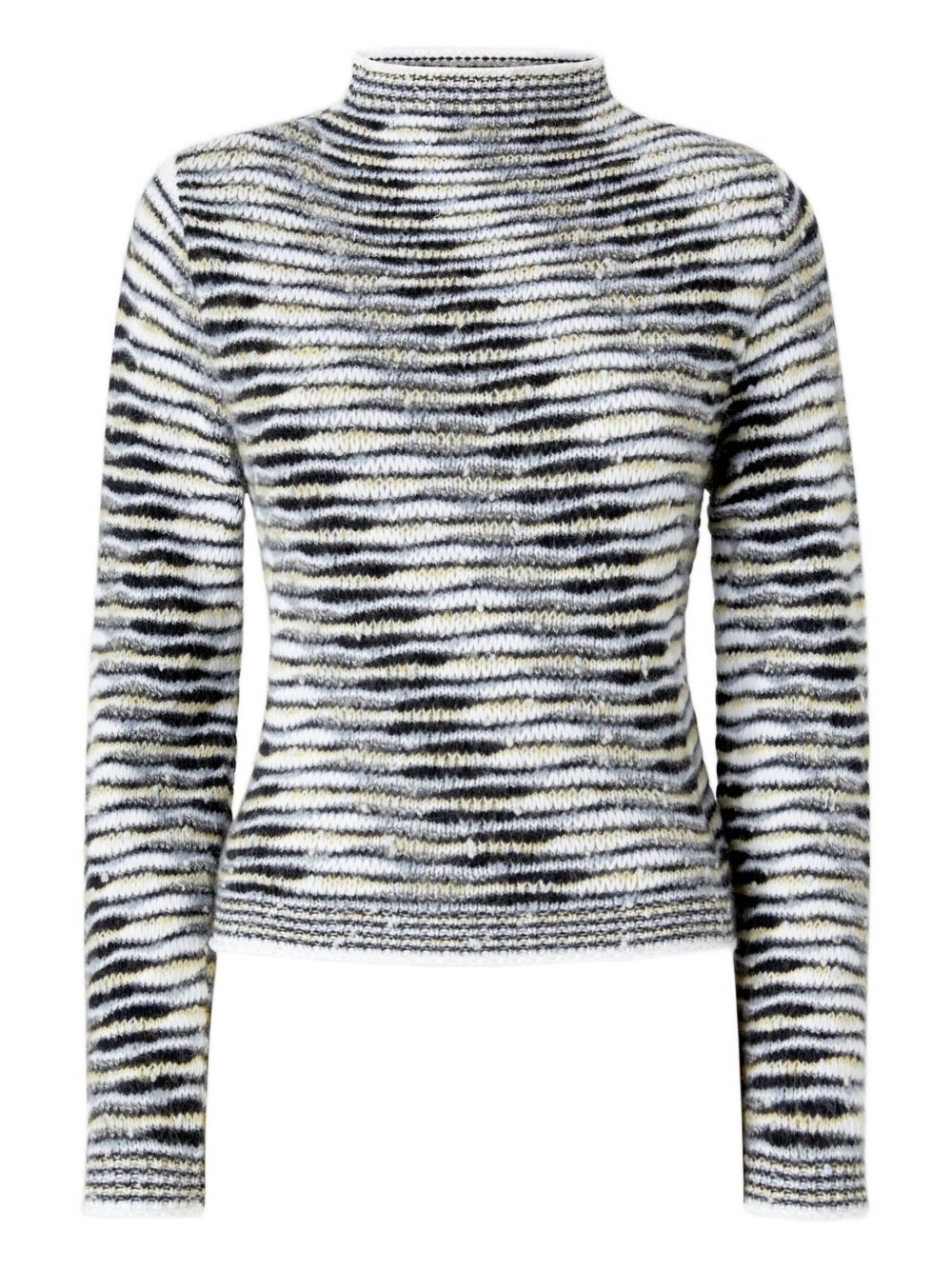 MISSONI Cotton Blend Striped Mock Neck Top