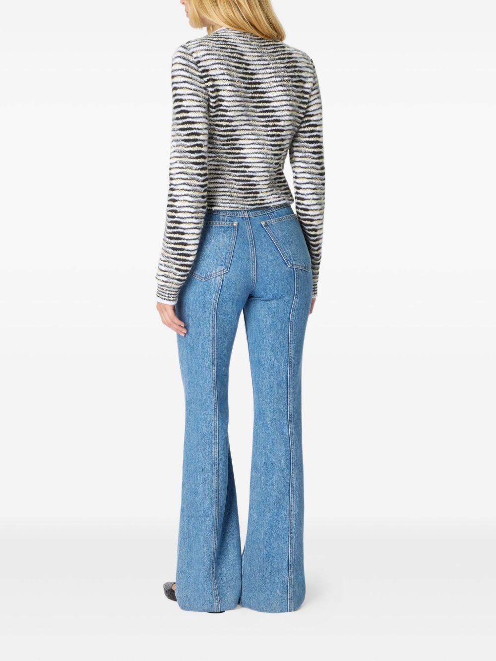 MISSONI Cotton Blend Striped Mock Neck Top