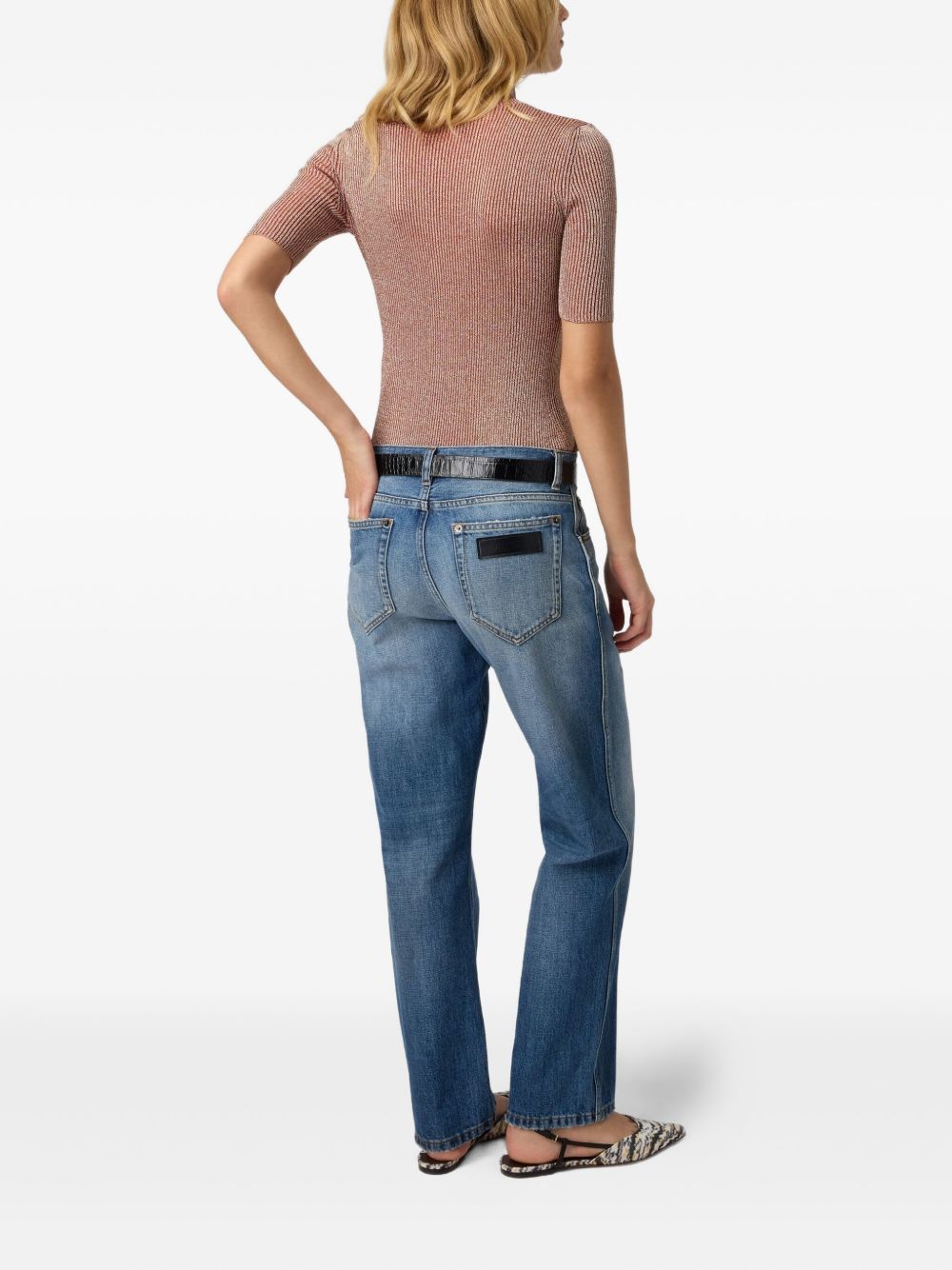 MISSONI Metallic Ribbed Mock Neck Sweater