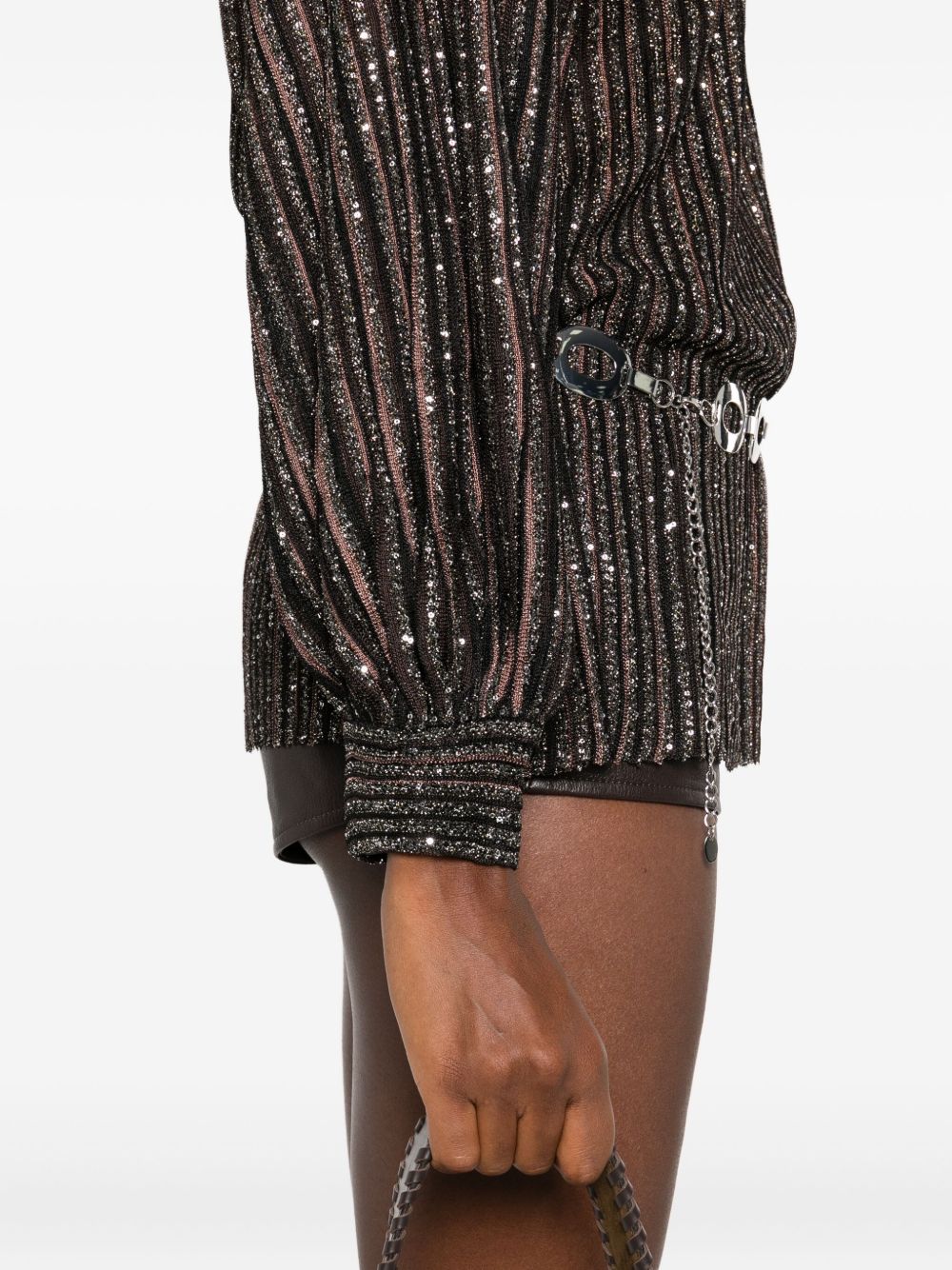 MISSONI Brown Striped Long Sleeve Relaxed Fit Top