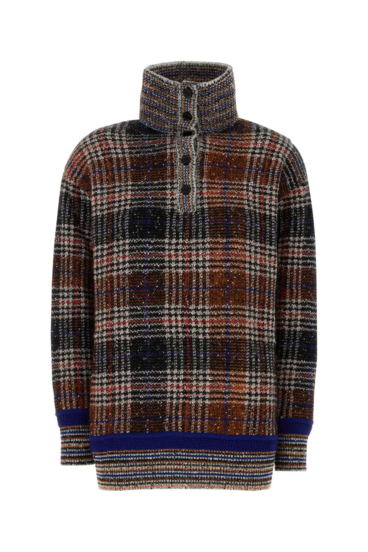 MISSONI Embroidered Wool Blend Sweater for Women - Checked
