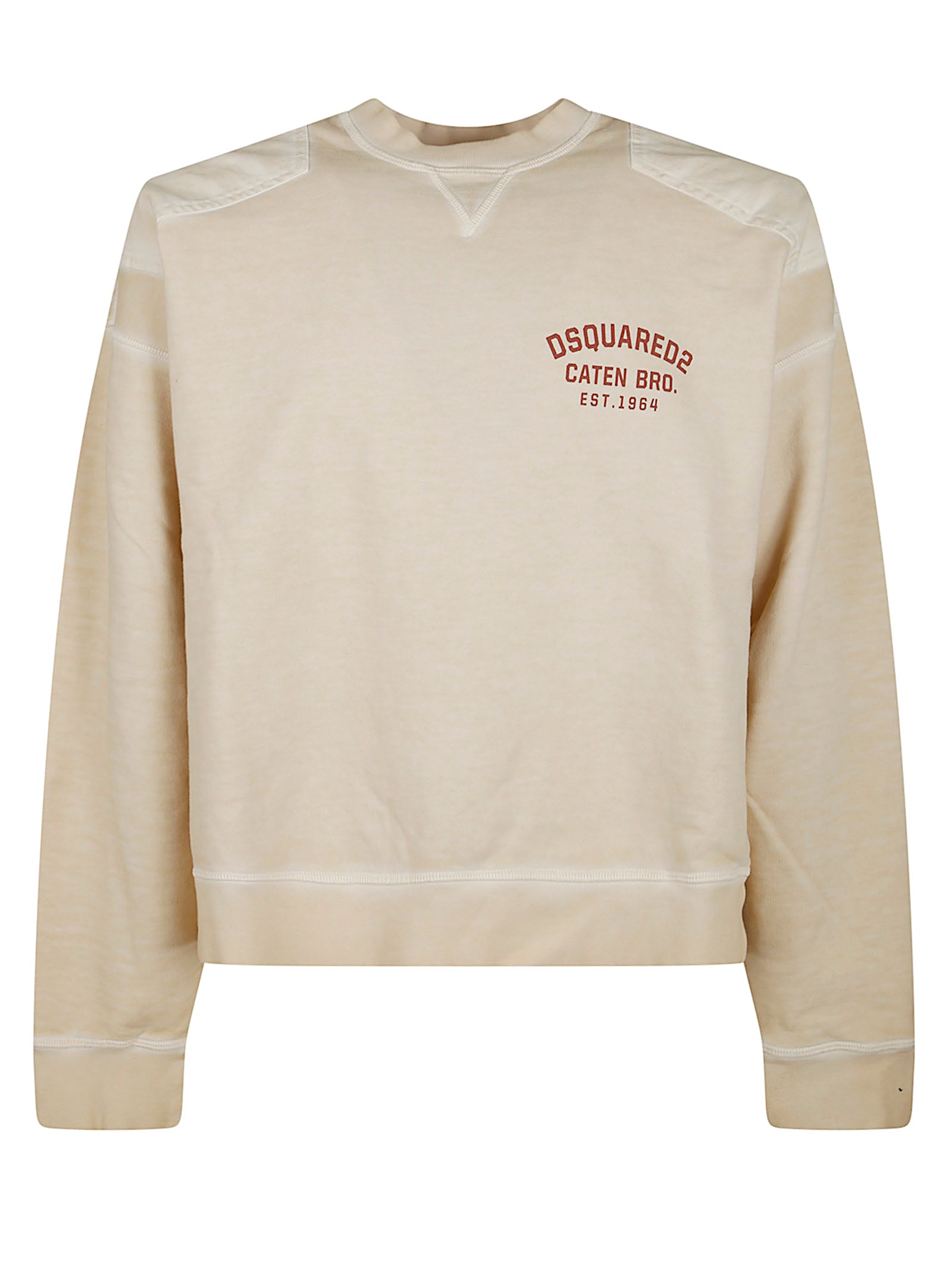 DSQUARED2 Oversized Crewneck Sweatshirt with Unique Shoulder Patches