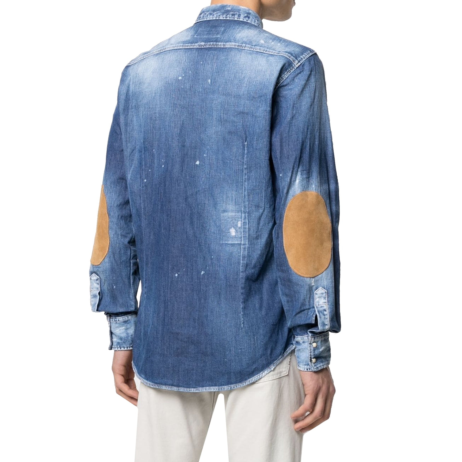DSQUARED2 Distressed Effect Denim Shirt - Men's Long Sleeve