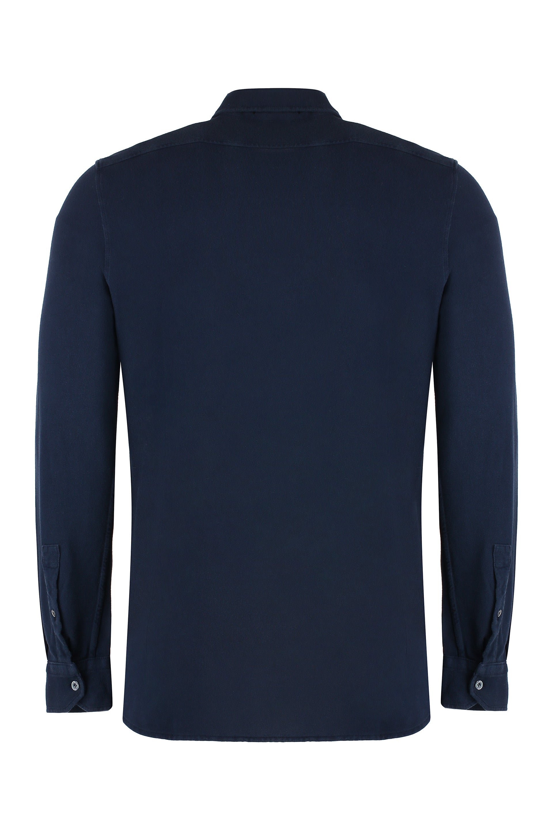 DRUMOHR Men's Cotton Piqué Shirt with Rounded Hem