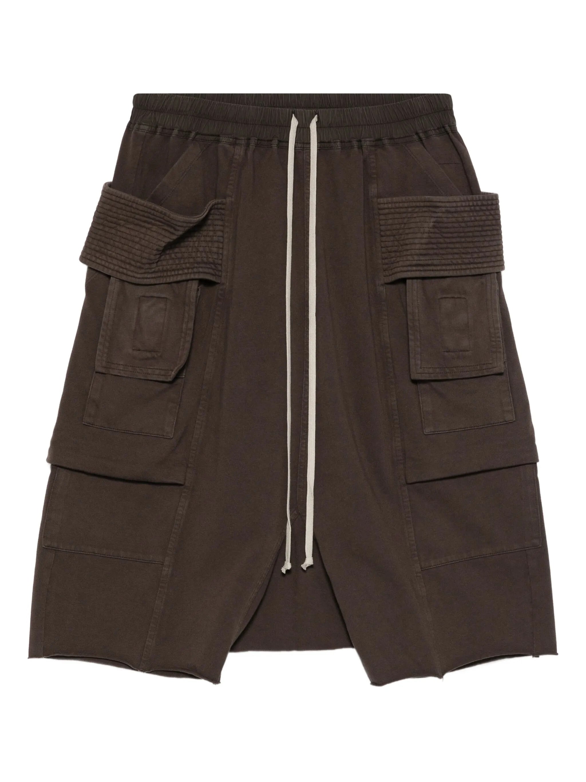 DRKSHDW Cargo Pods Fleece Shorts with Drawstring Waist