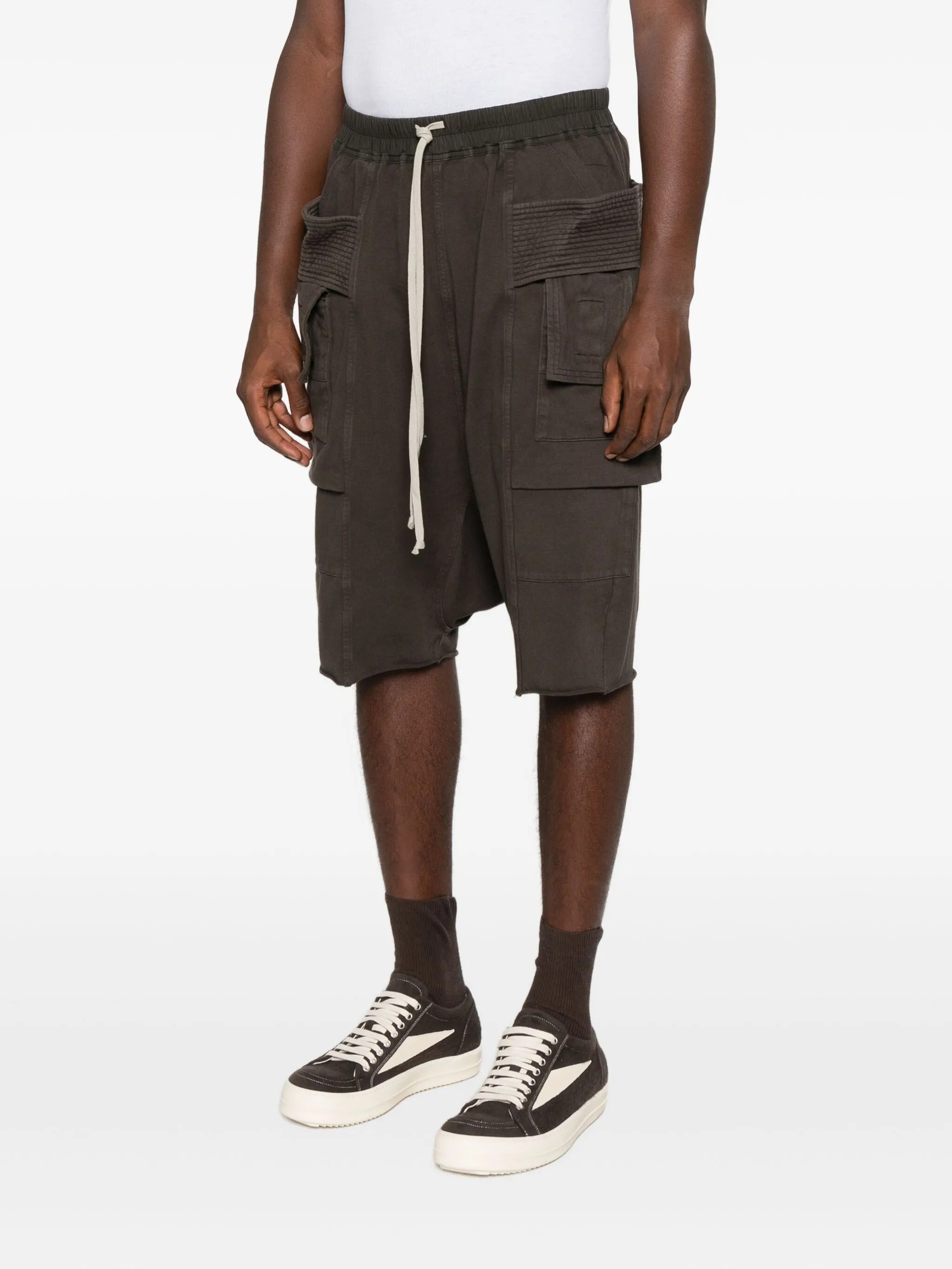 DRKSHDW Cargo Pods Fleece Shorts with Drawstring Waist