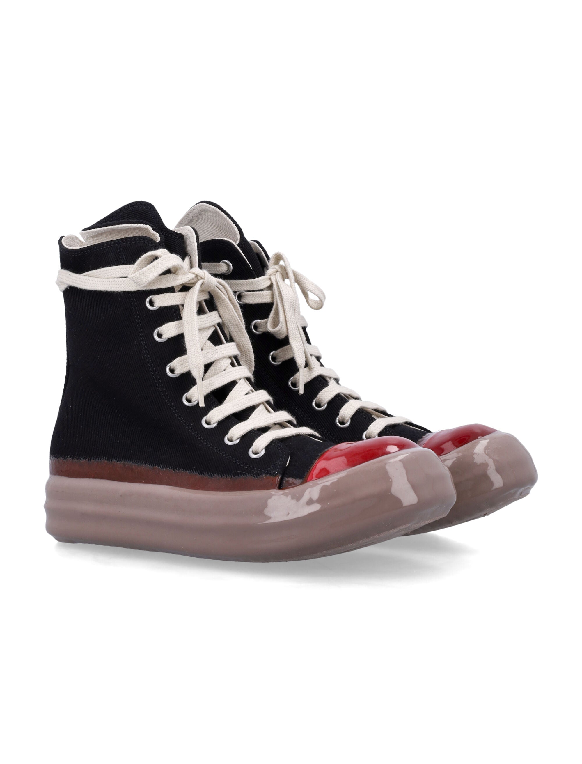 RICK OWENS Men's High-Top Leather Sneakers