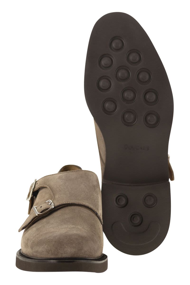 DOUCAL'S Double Suede Buckle Moccasins - Heel Height 3.5 cm