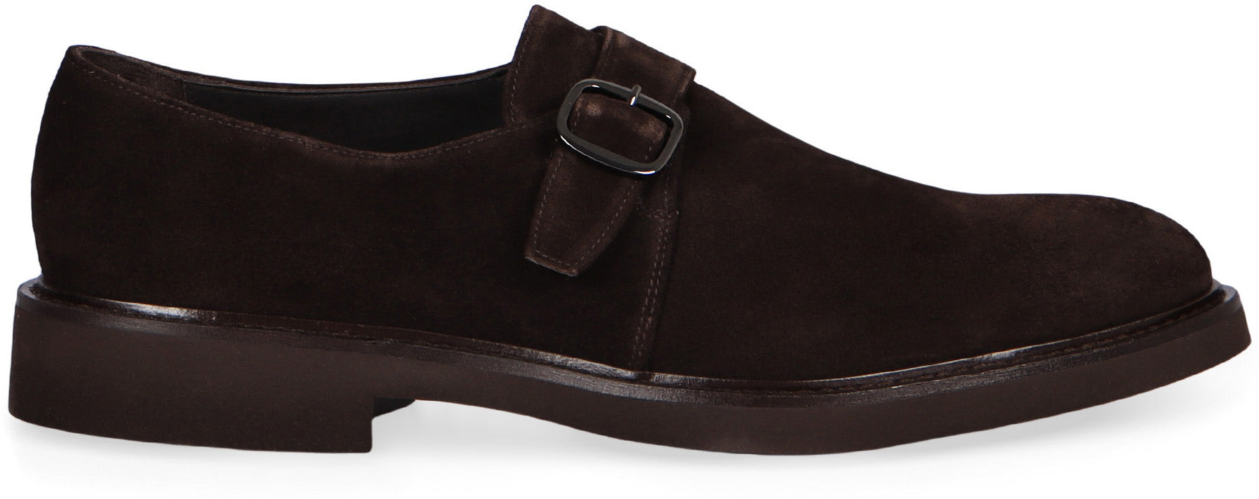 DOUCAL'S Round Toe Leather Monk-Strap Shoes