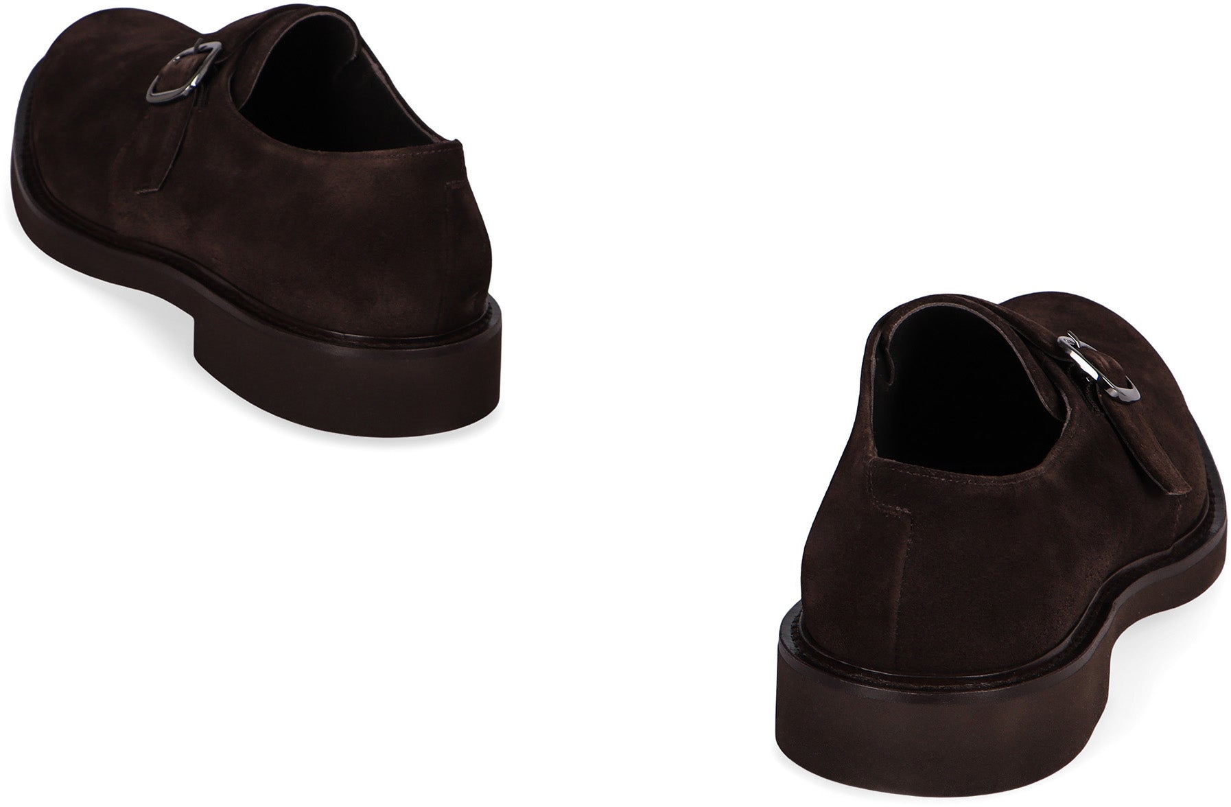 DOUCAL'S Round Toe Leather Monk-Strap Shoes