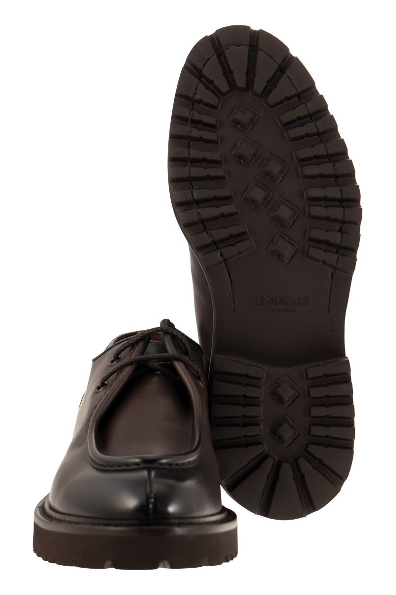 DOUCAL'S Leather Lace-Up Shoes with Tray - 2-Hole Design, Heel Height 3.5 cm