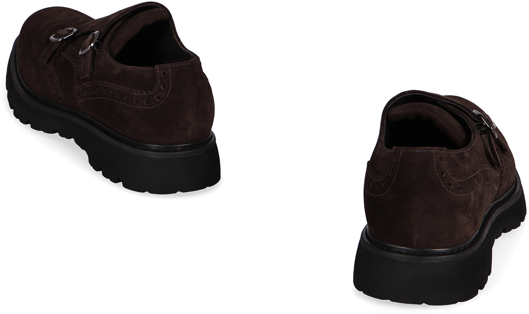 DOUCAL'S Suede Monk-Strap Shoes for Men