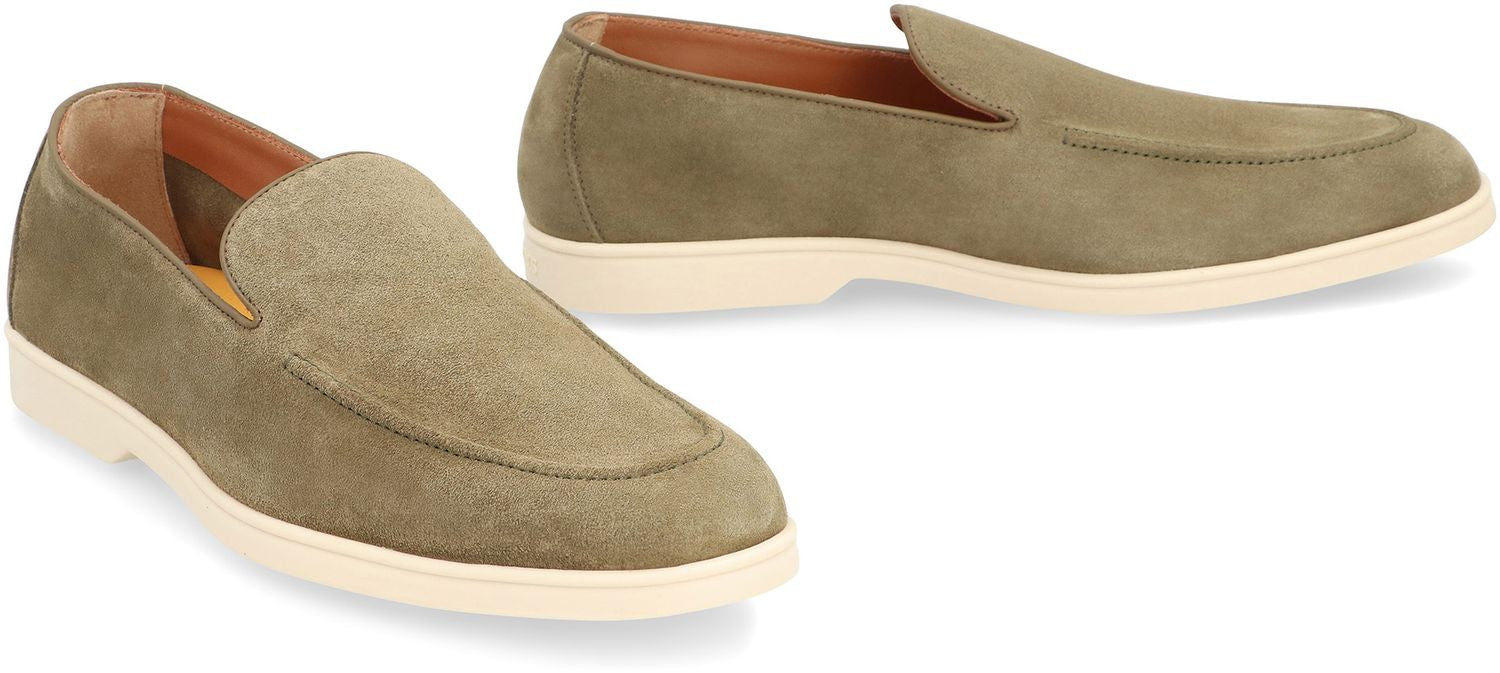 DOUCAL'S Men's Suede Loafers with Round Toe Design