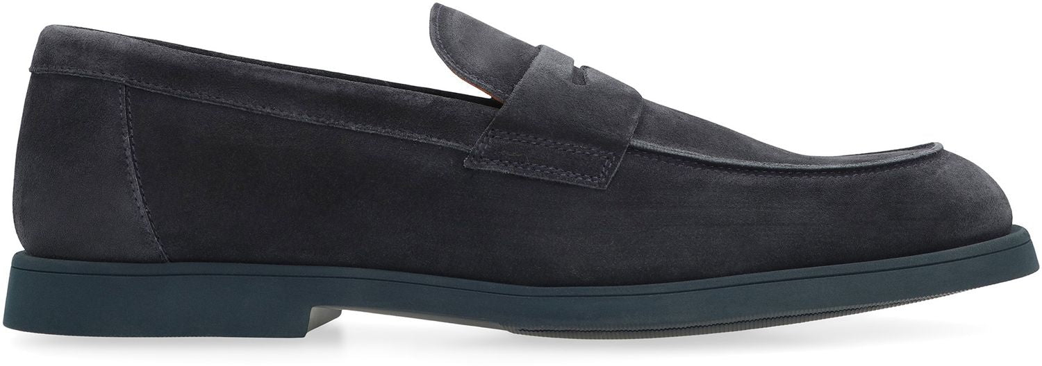 DOUCAL'S Round Toe Suede Loafers for Men