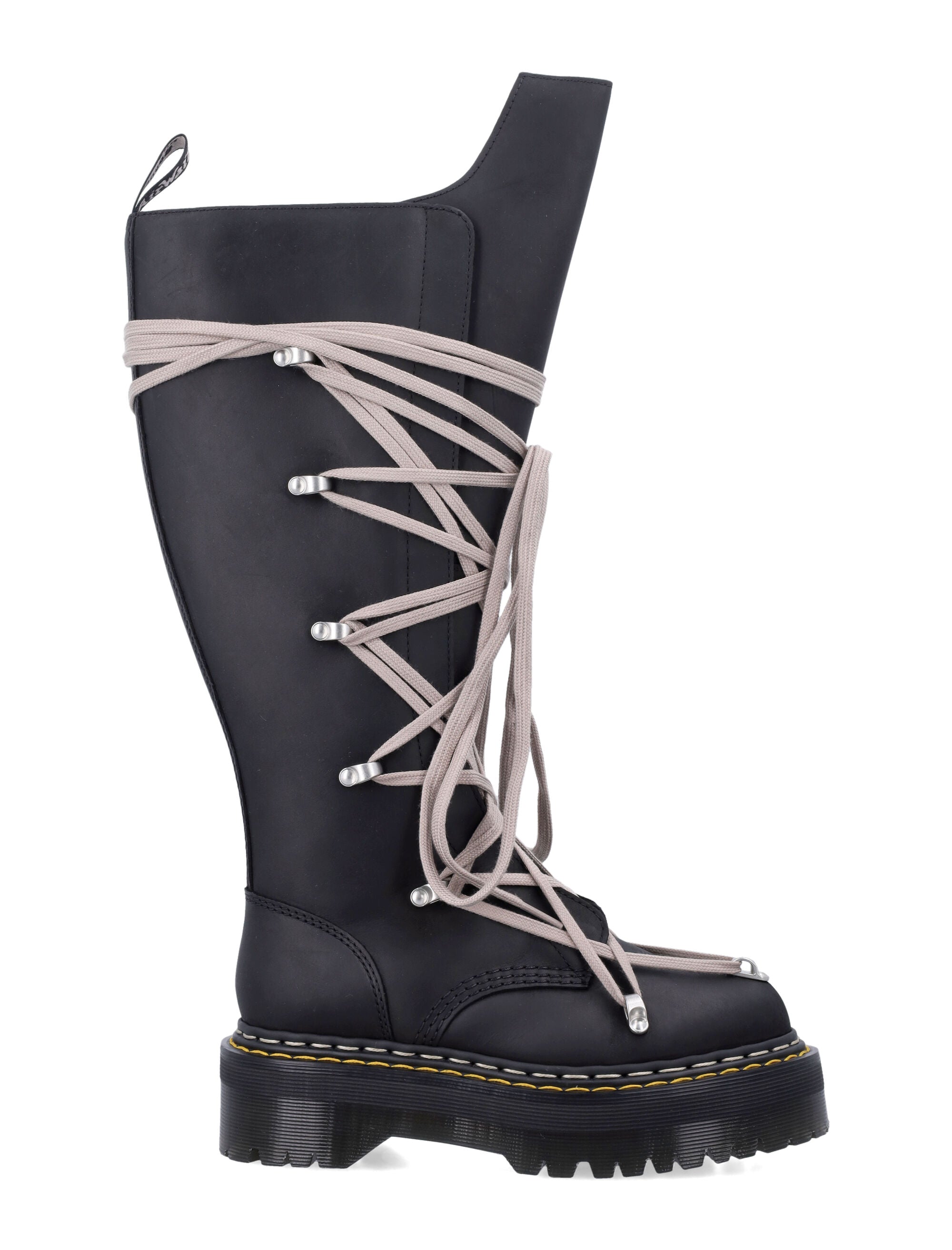 RICK OWENS X DR MARTENS Women's Pentalace® Boots with Bold Silhouette and Wrap-Around Lacing