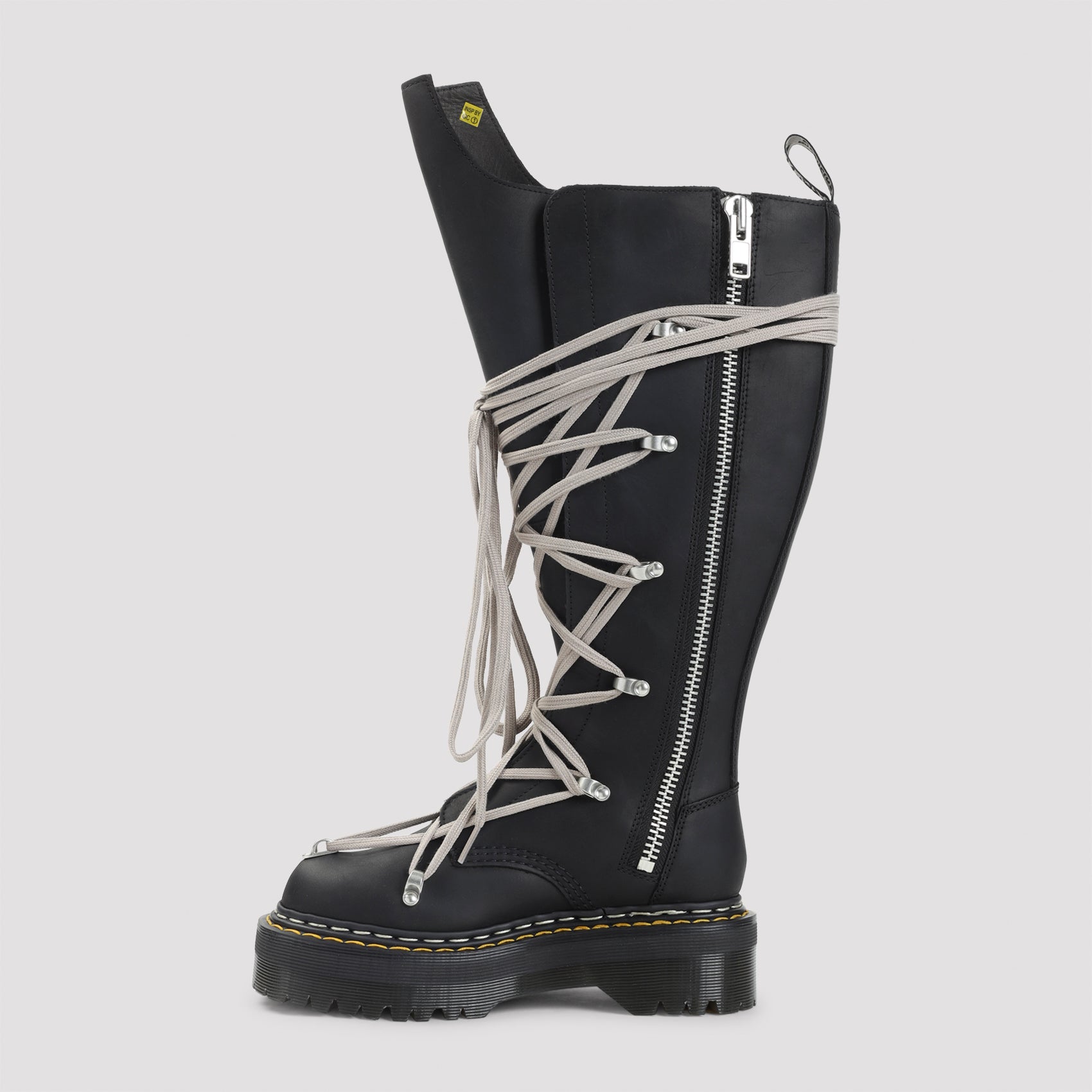 RICK OWENS X DR MARTENS Women's Pentalace® Boots with Bold Silhouette and Wrap-Around Lacing