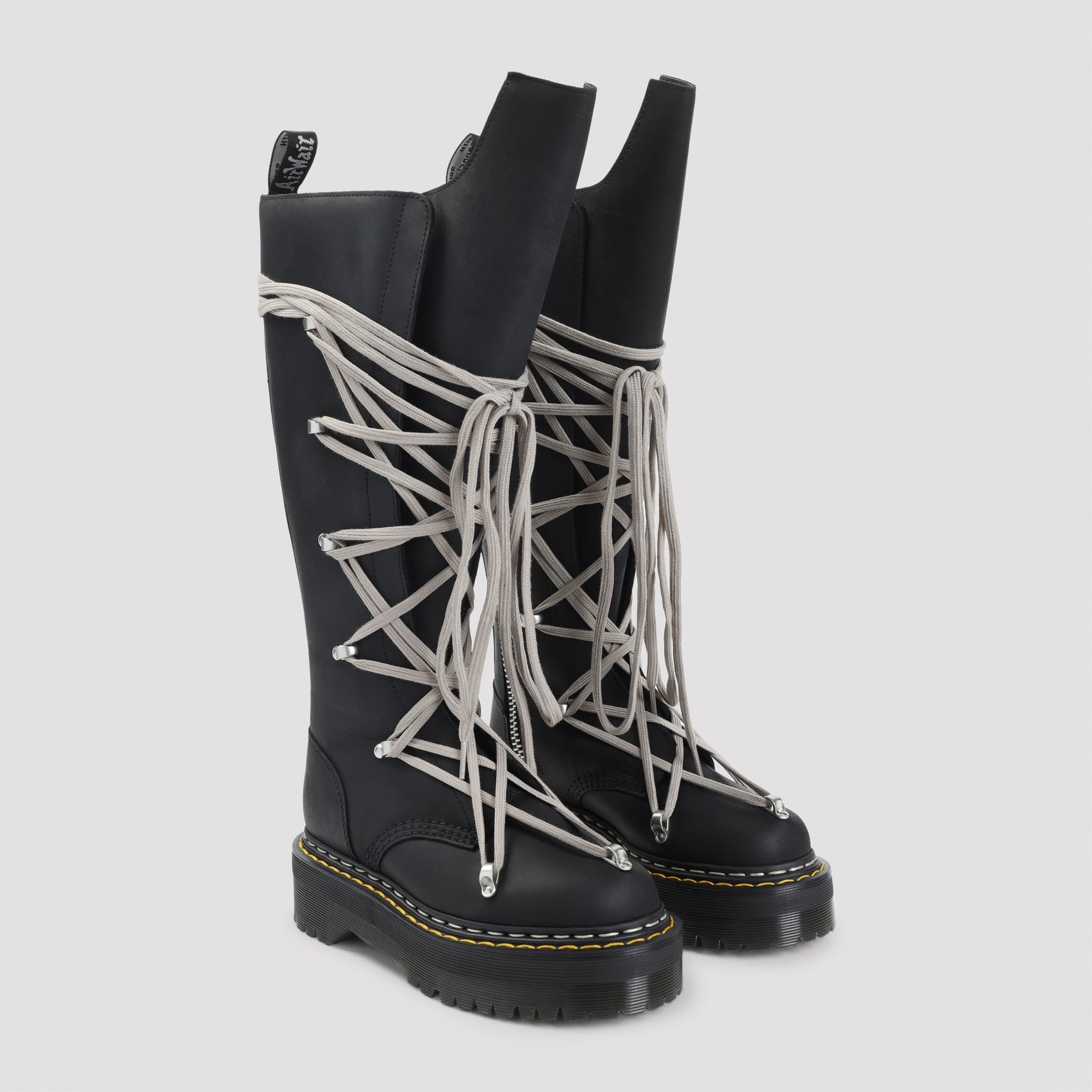 RICK OWENS X DR MARTENS Women's Pentalace® Boots with Bold Silhouette and Wrap-Around Lacing