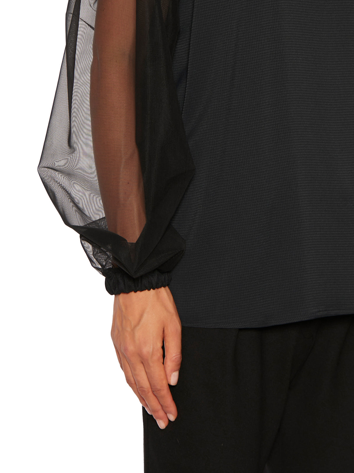 NOSTRASANTISSIMA Silk and Tulle Raglan Shirt (Size 38)