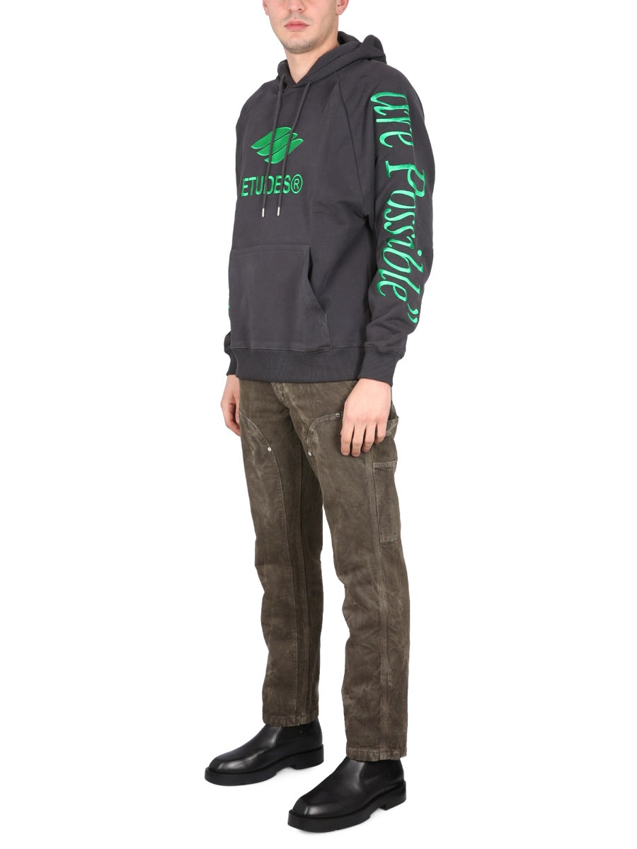 ETUDES STUDIO Embroidered Logo Hoodie with Drawstring - Men's SS23