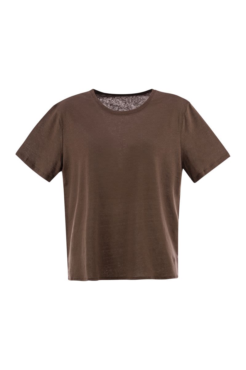 MAJESTIC Linen Crew-Neck T-Shirt - Women’s Regular Fit