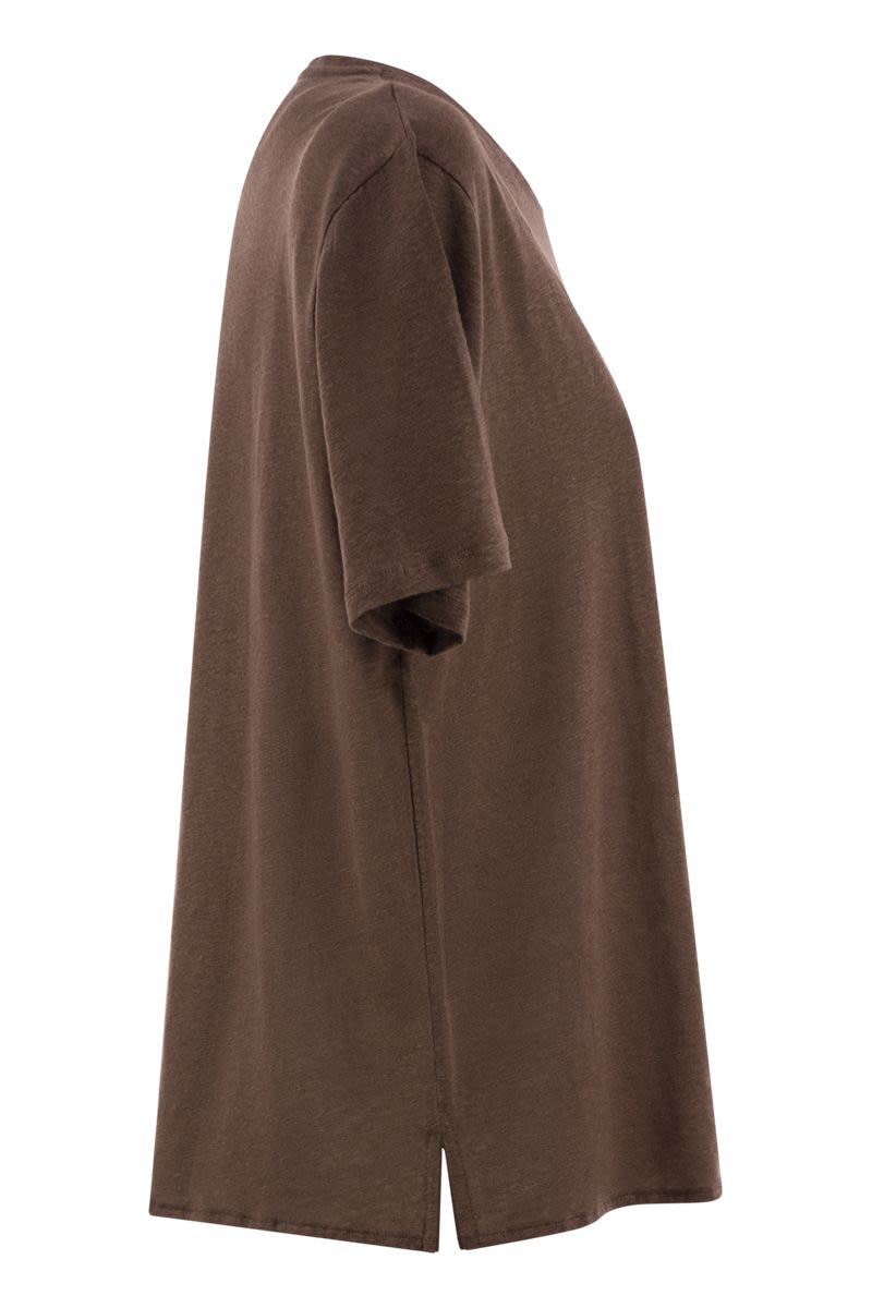 MAJESTIC Linen Crew-Neck T-Shirt - Women’s Regular Fit