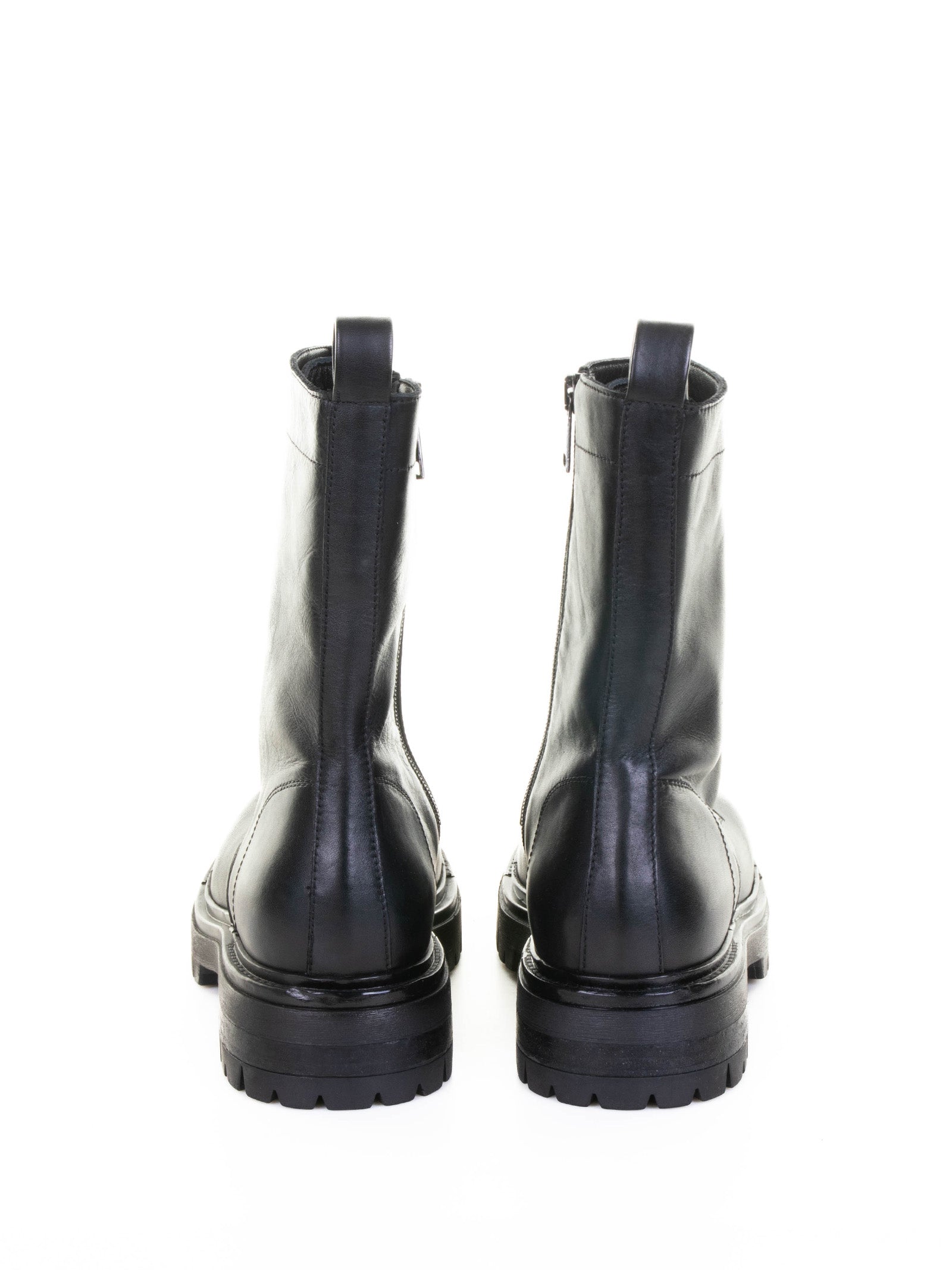 ELENA IACHI Women's Leather Biker Boot with Laces