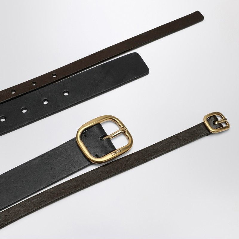 LOEWE Double Leather Belt with Metal Buckles