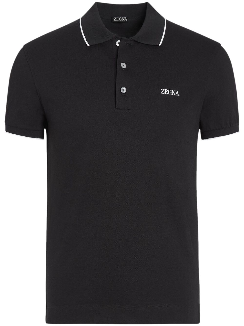 ZEGNA Men's Logo Knit Polo Shirt (Size 48)