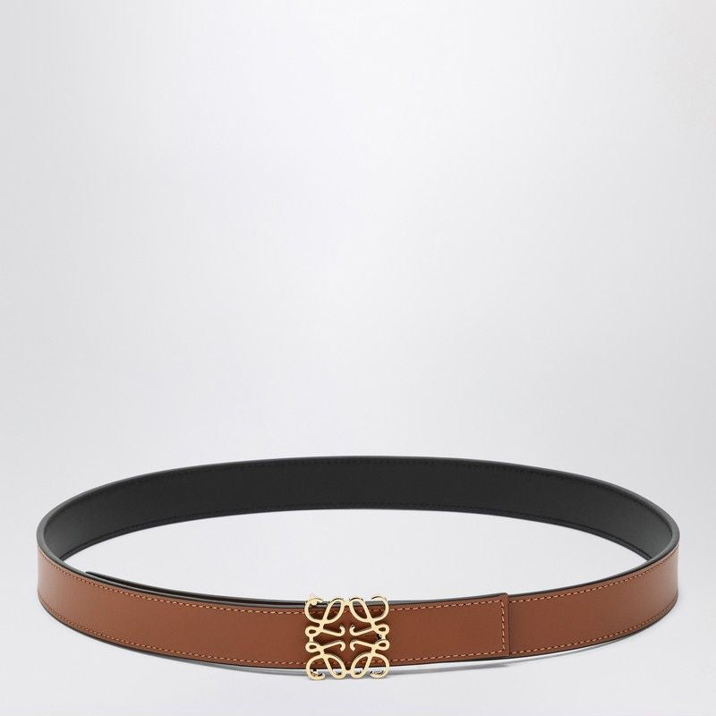 LOEWE Leather Anagram Belt with Gold-Tone Buckle