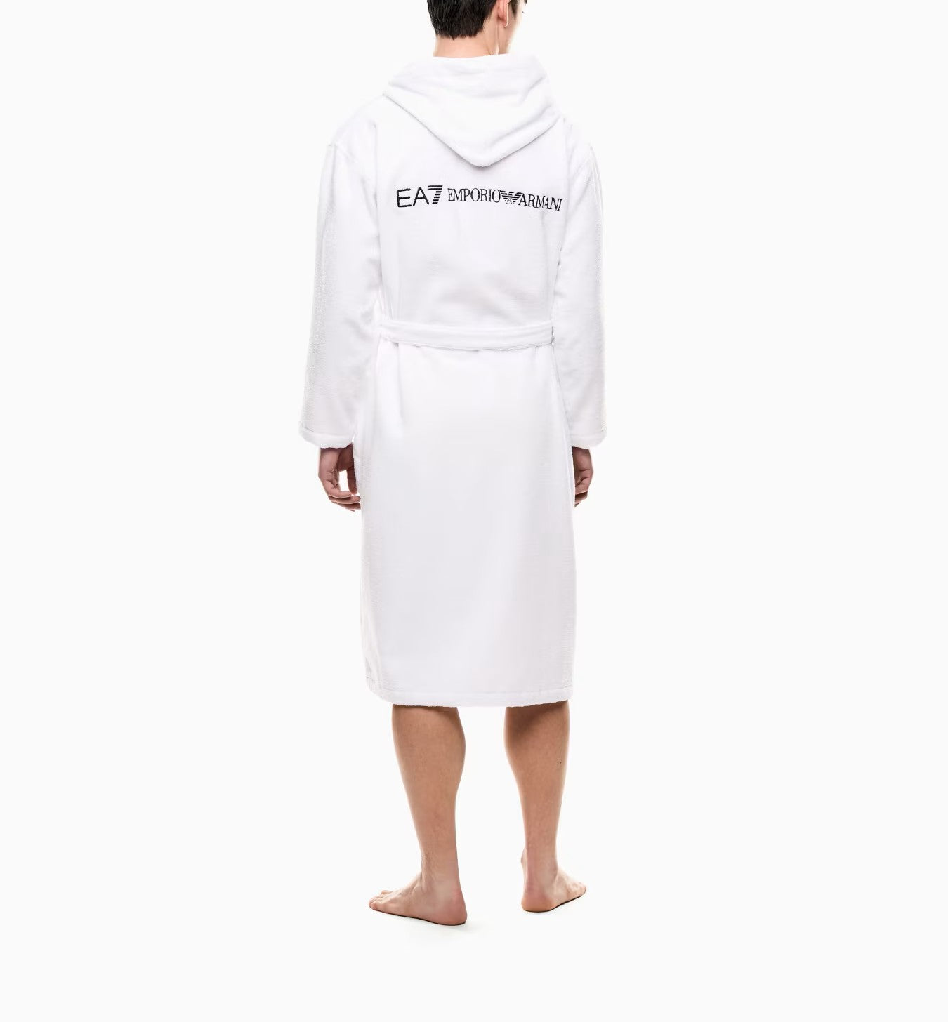 EA7 EMPORIO ARMANI Men's Hooded Bathrobe with Waist Belt