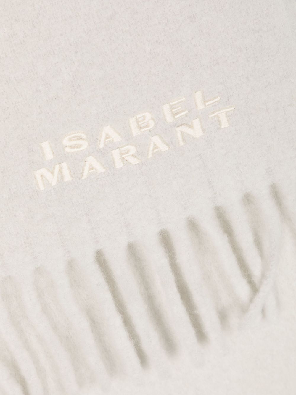 ISABEL MARANT Wool Scarf with Brushed Effect and Fringed Edges