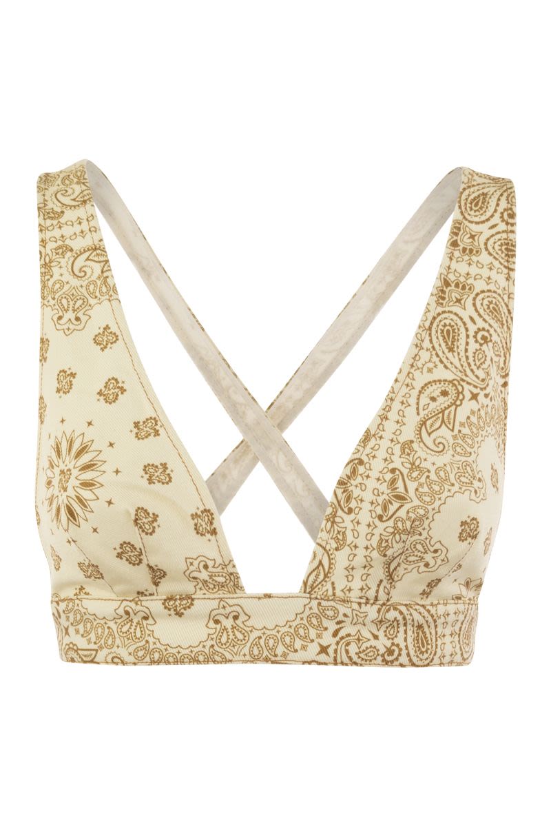 MC2 SAINT BARTH Wide Neckline Denim Top