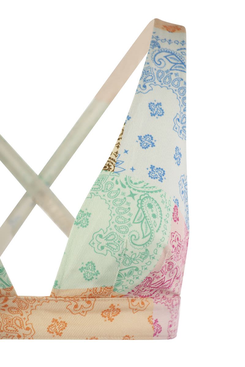 MC2 SAINT BARTH Wide Neckline Denim Top