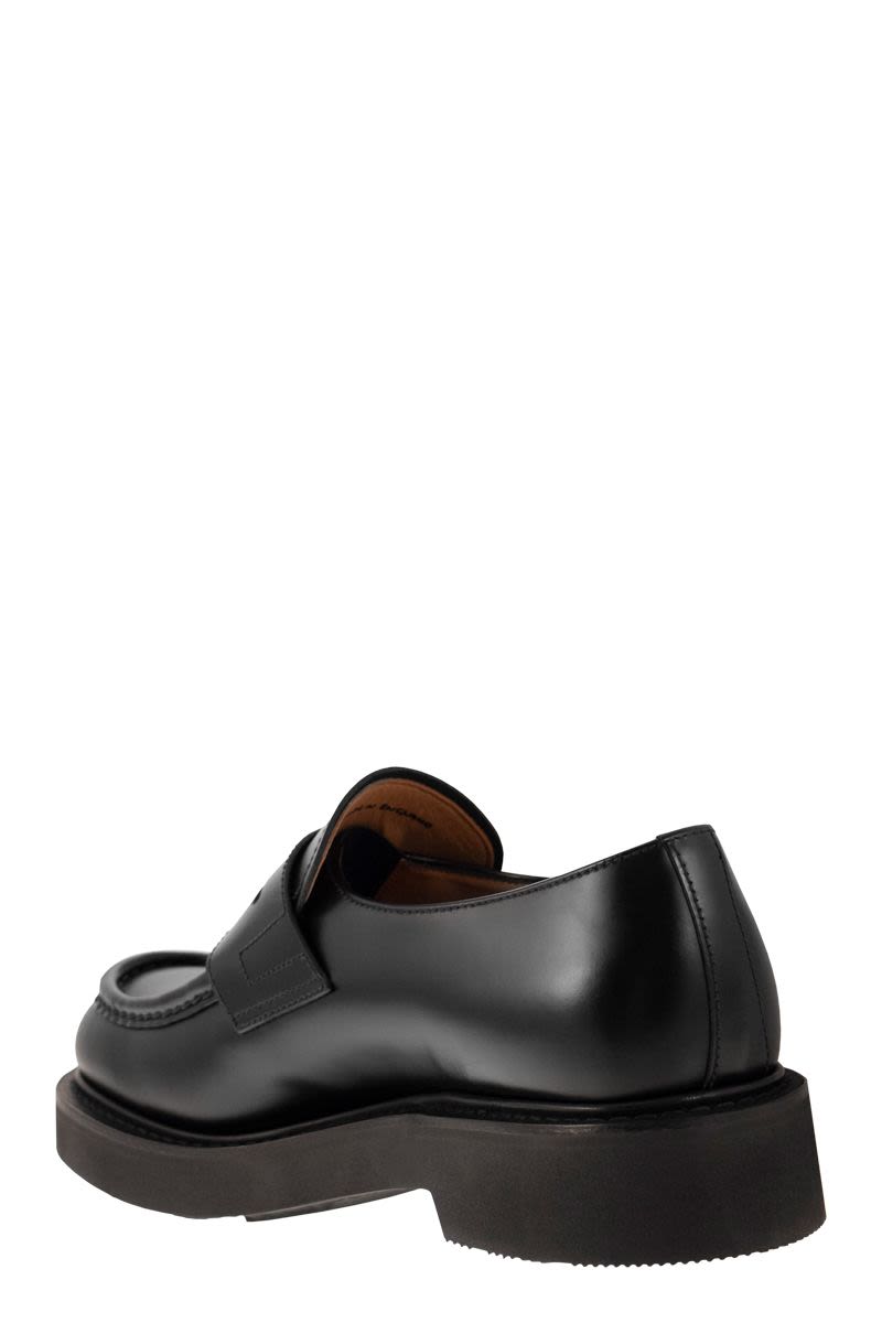 CHURCH'S Premium Leather Loafer with Raised Stitch Apron - Size 10