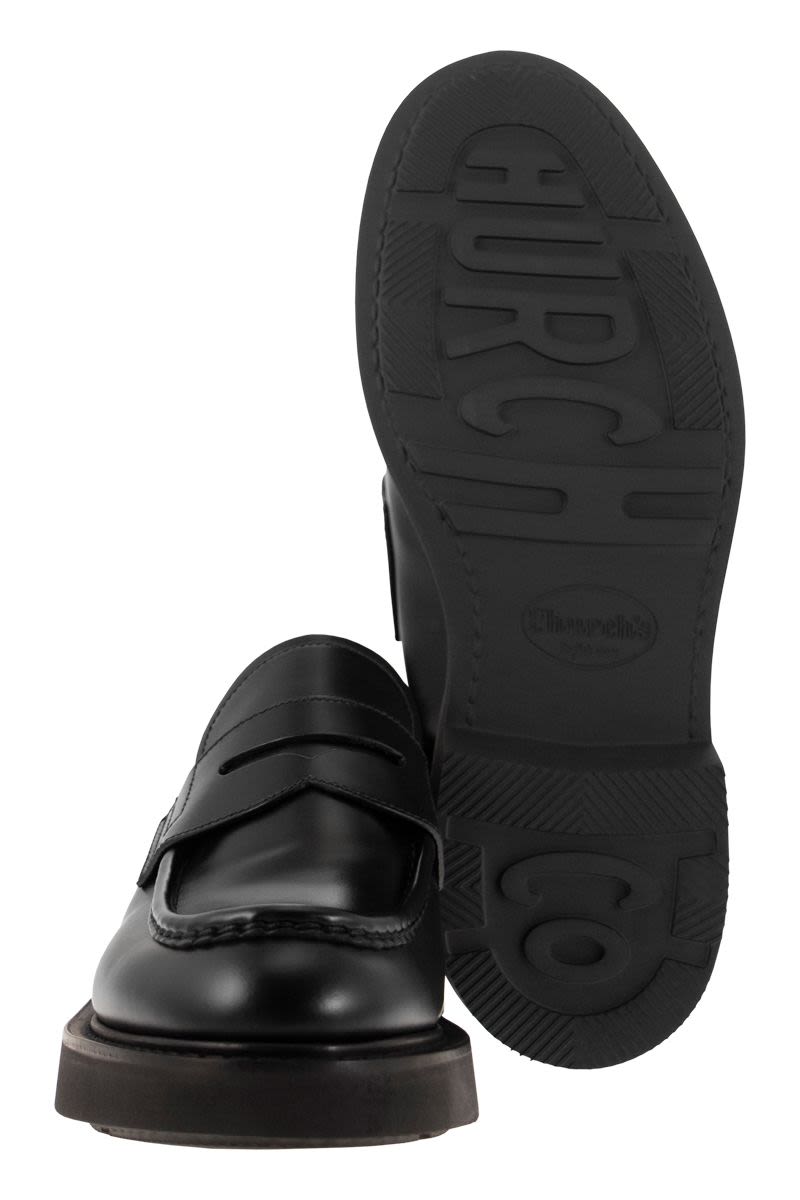 CHURCH'S Premium Leather Loafer with Raised Stitch Apron - Size 10