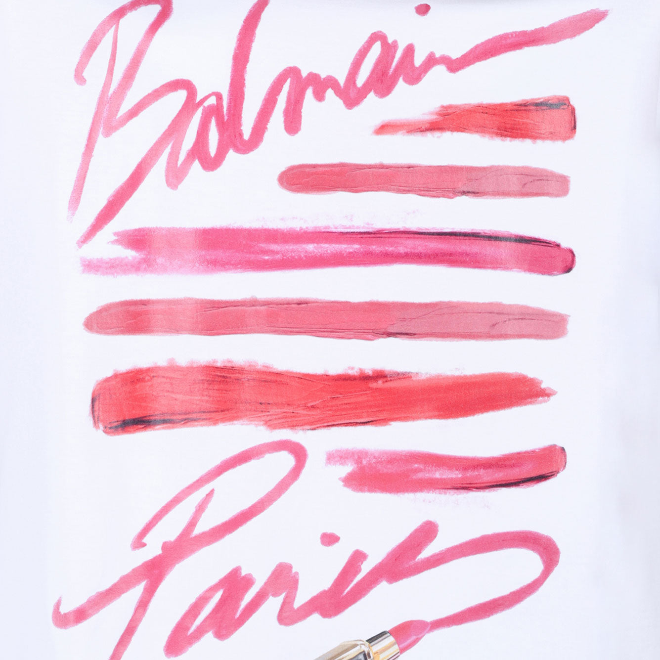 BALMAIN Organic Cotton Multi-Rose Women's T-Shirt