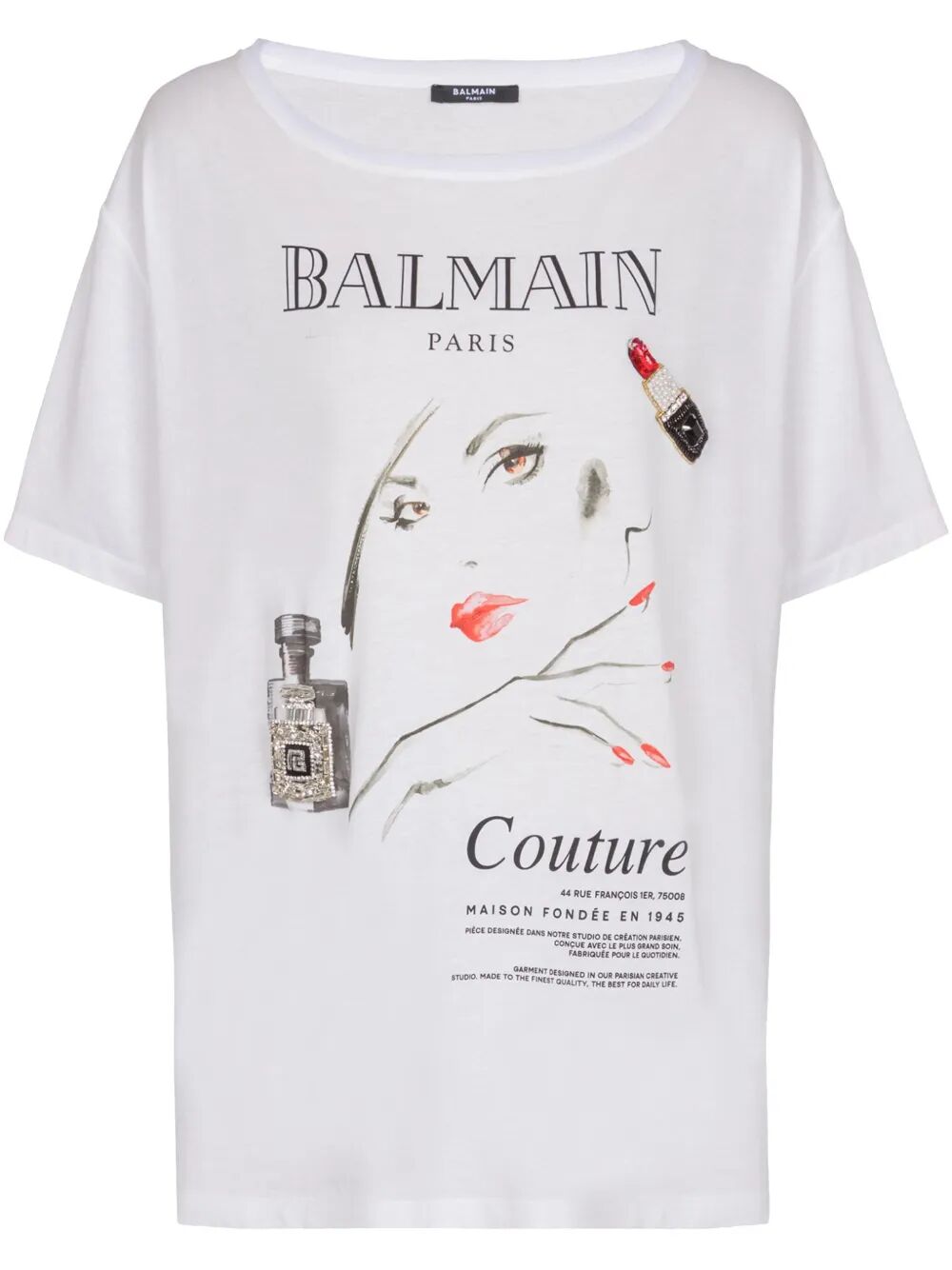 BALMAIN Embroidered Patches Women's T-Shirt
