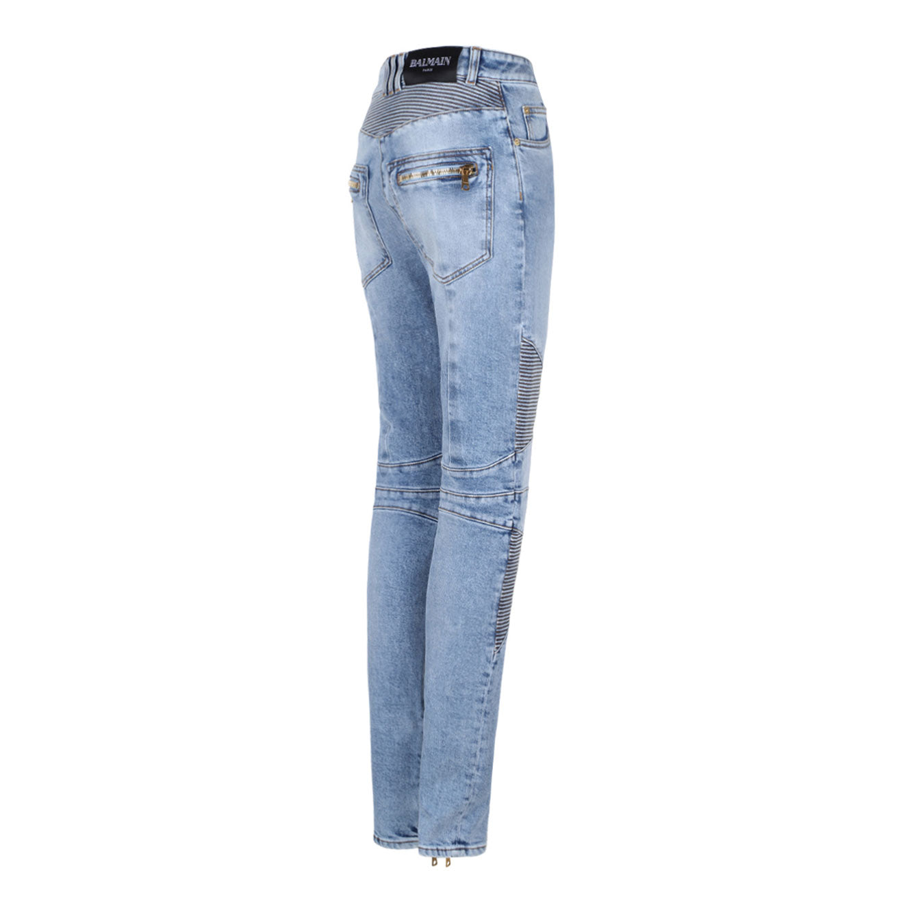 BALMAIN Elegant High-Waisted Cotton Jeans for Women