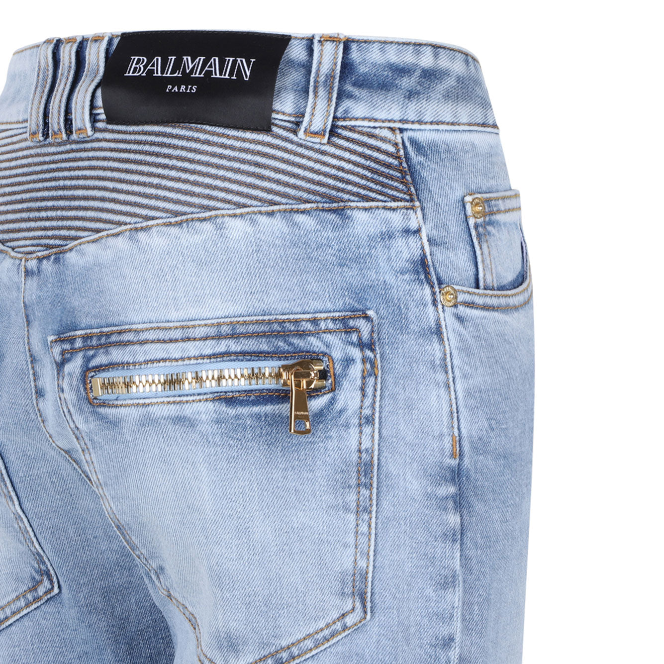 BALMAIN Elegant High-Waisted Cotton Jeans for Women