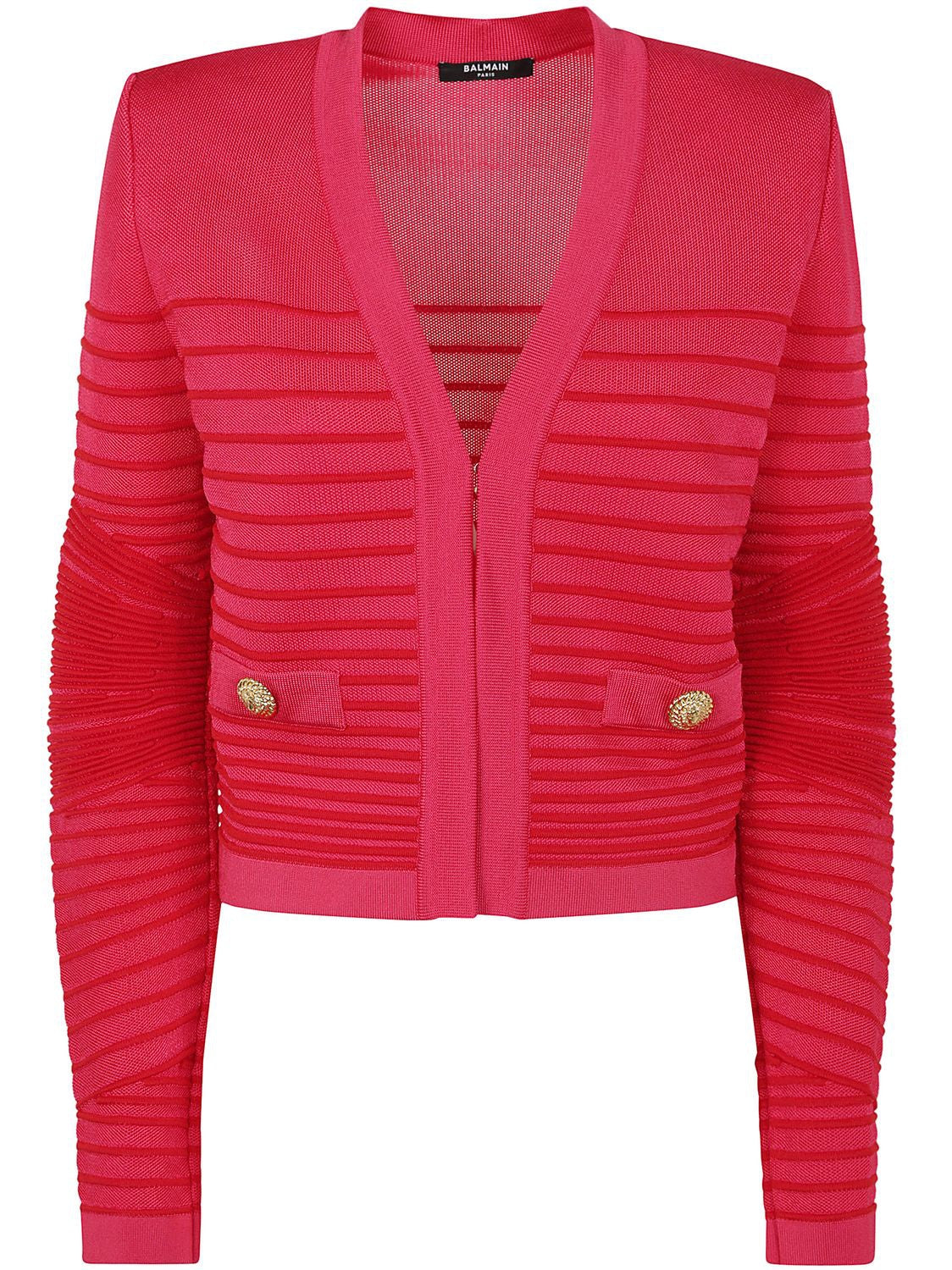 BALMAIN Long Sleeves Side-to-Side Knit Cardigan