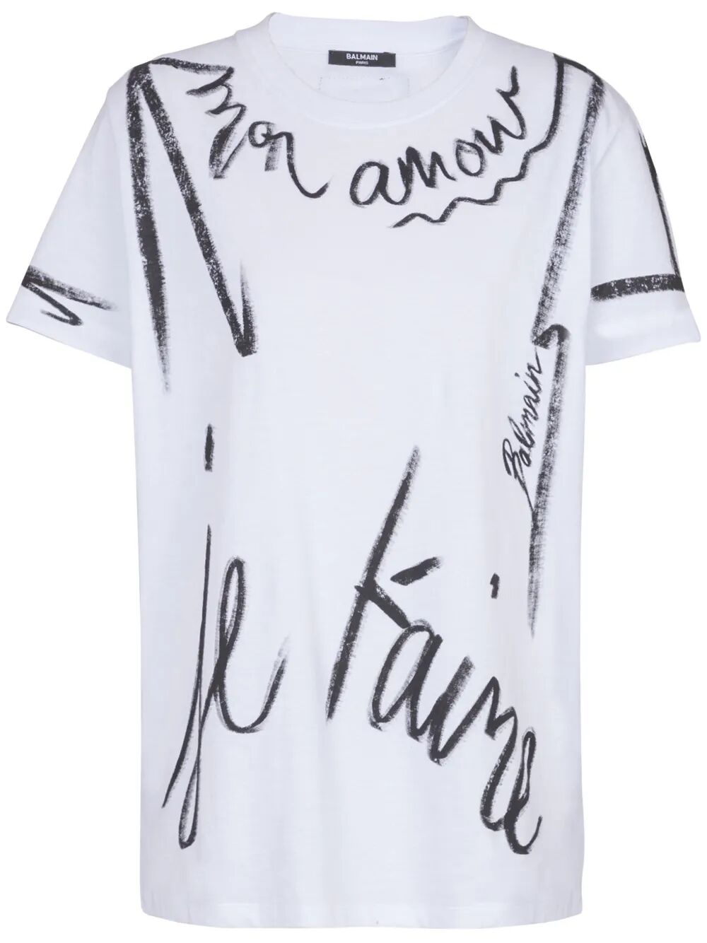 BALMAIN Writing Printed Mini T-Shirt for Women