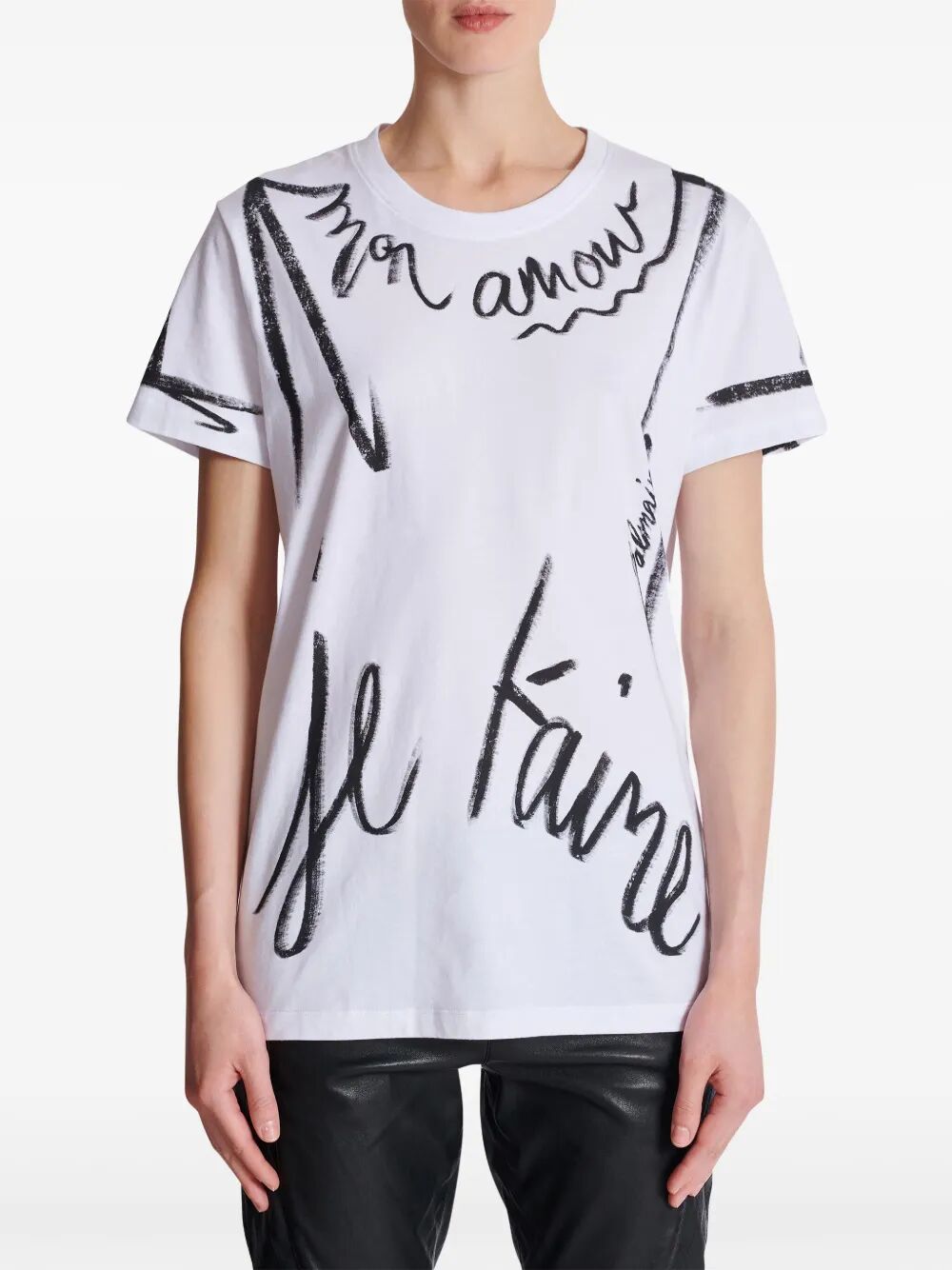 BALMAIN Writing Printed Mini T-Shirt for Women