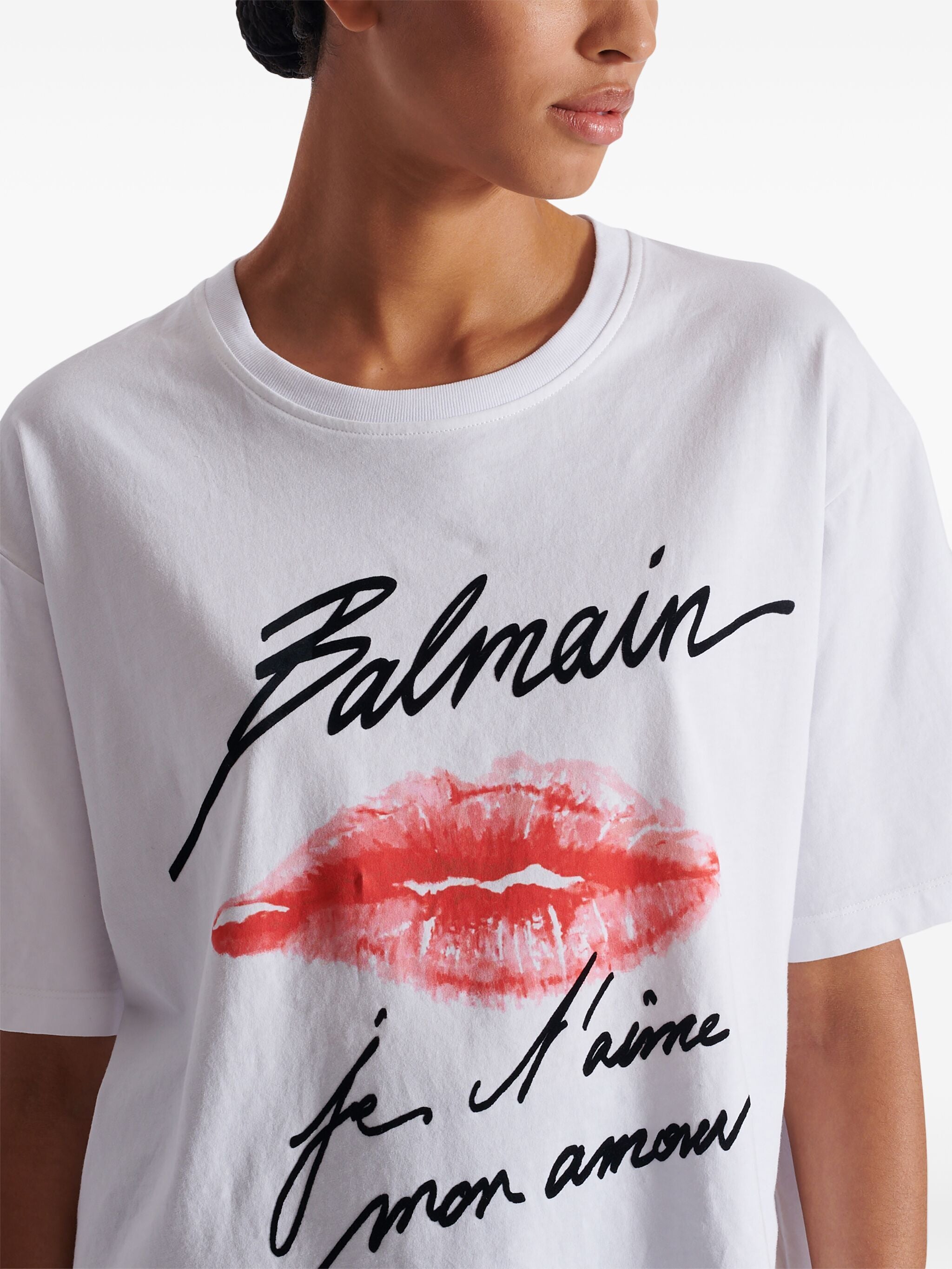 BALMAIN Cotton Graphic T-Shirt for Women - SS25 Collection