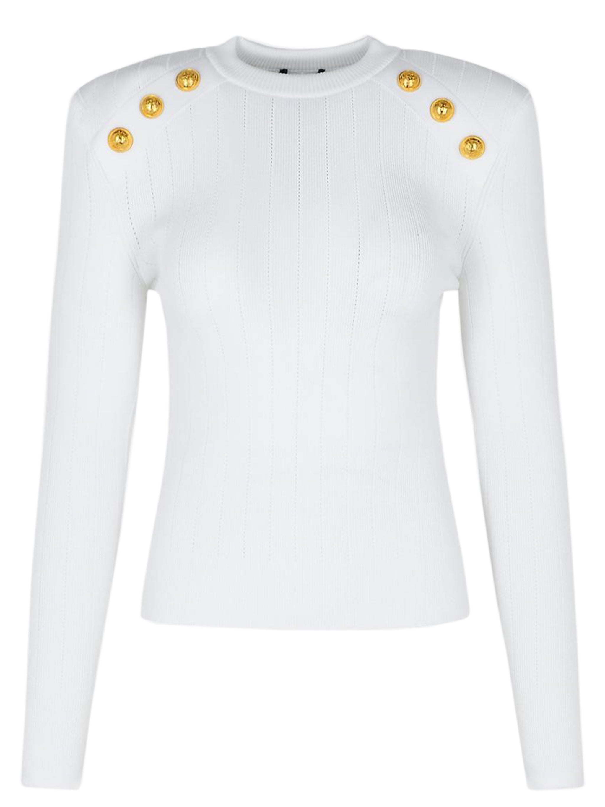 BALMAIN Knit Jumper with Button Details - Size 36