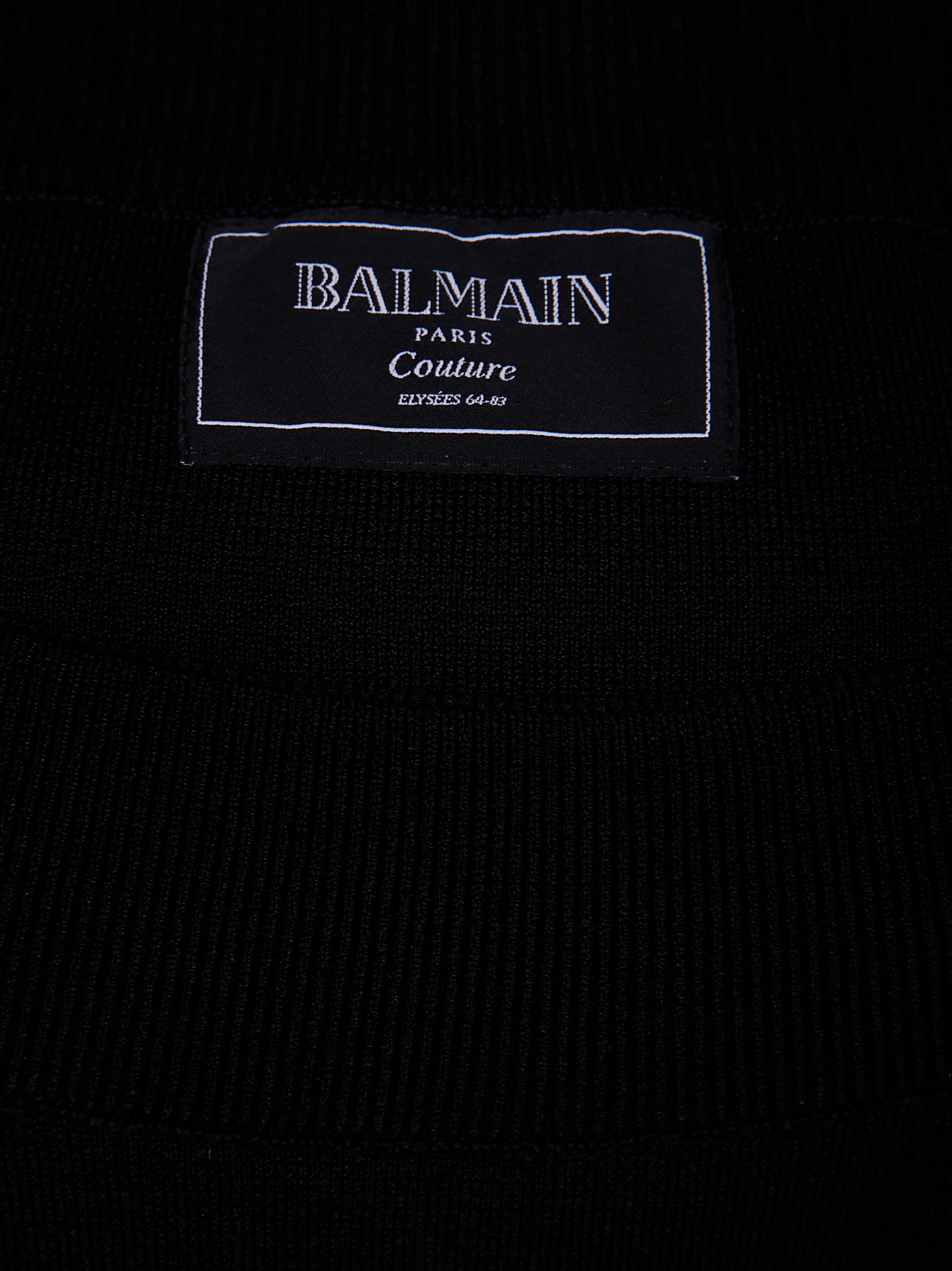 BALMAIN Double Collar Knit Zipped Midi Dress