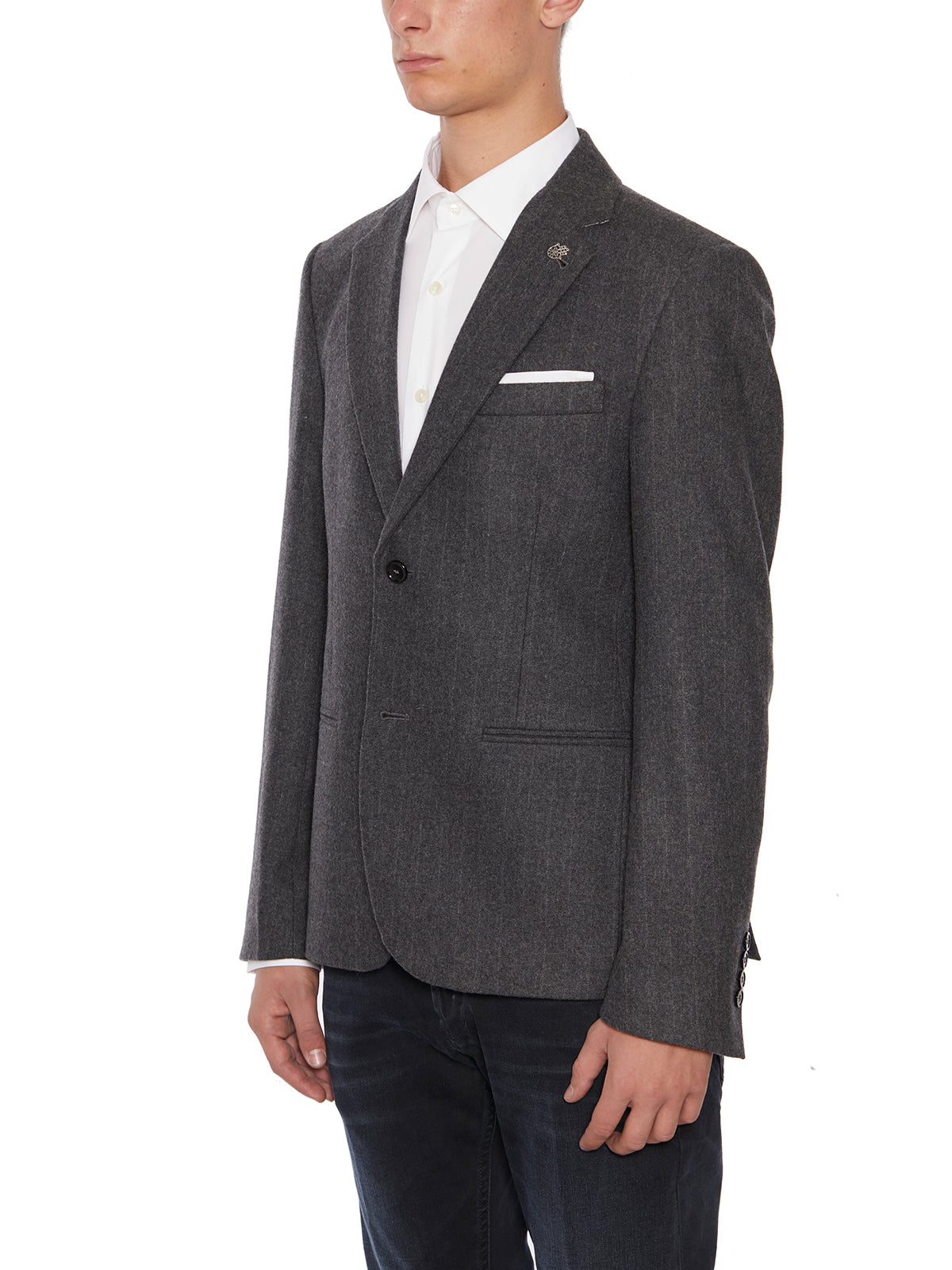 DANIELE ALESSANDRINI Men's Wool Single-Breasted Jacket - Size 48